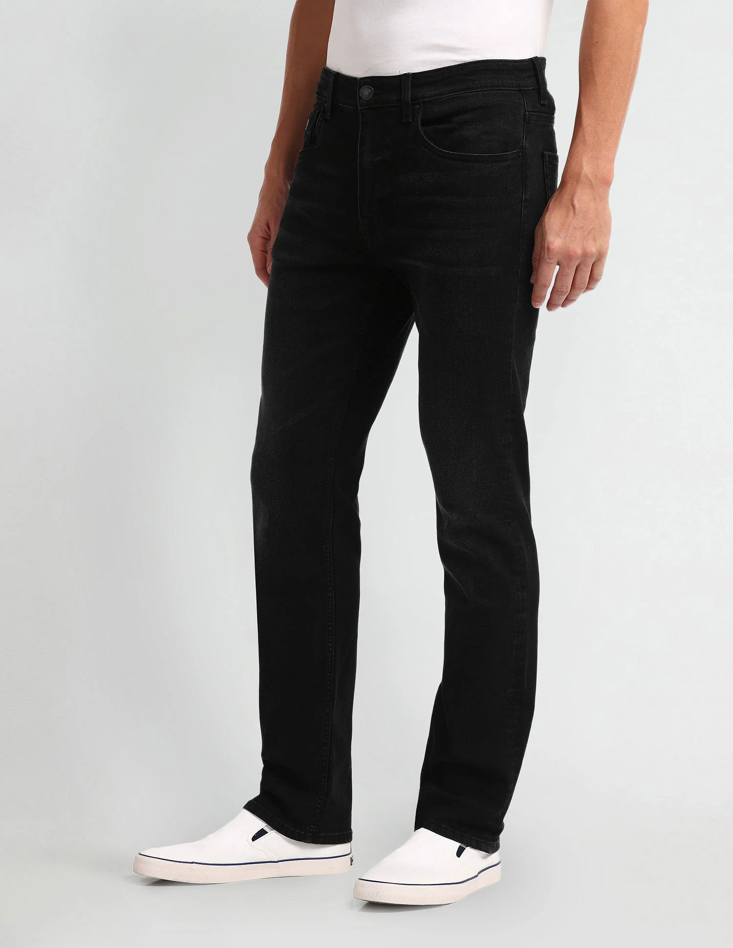 Harold Slim Straight Black Jeans - Image 4
