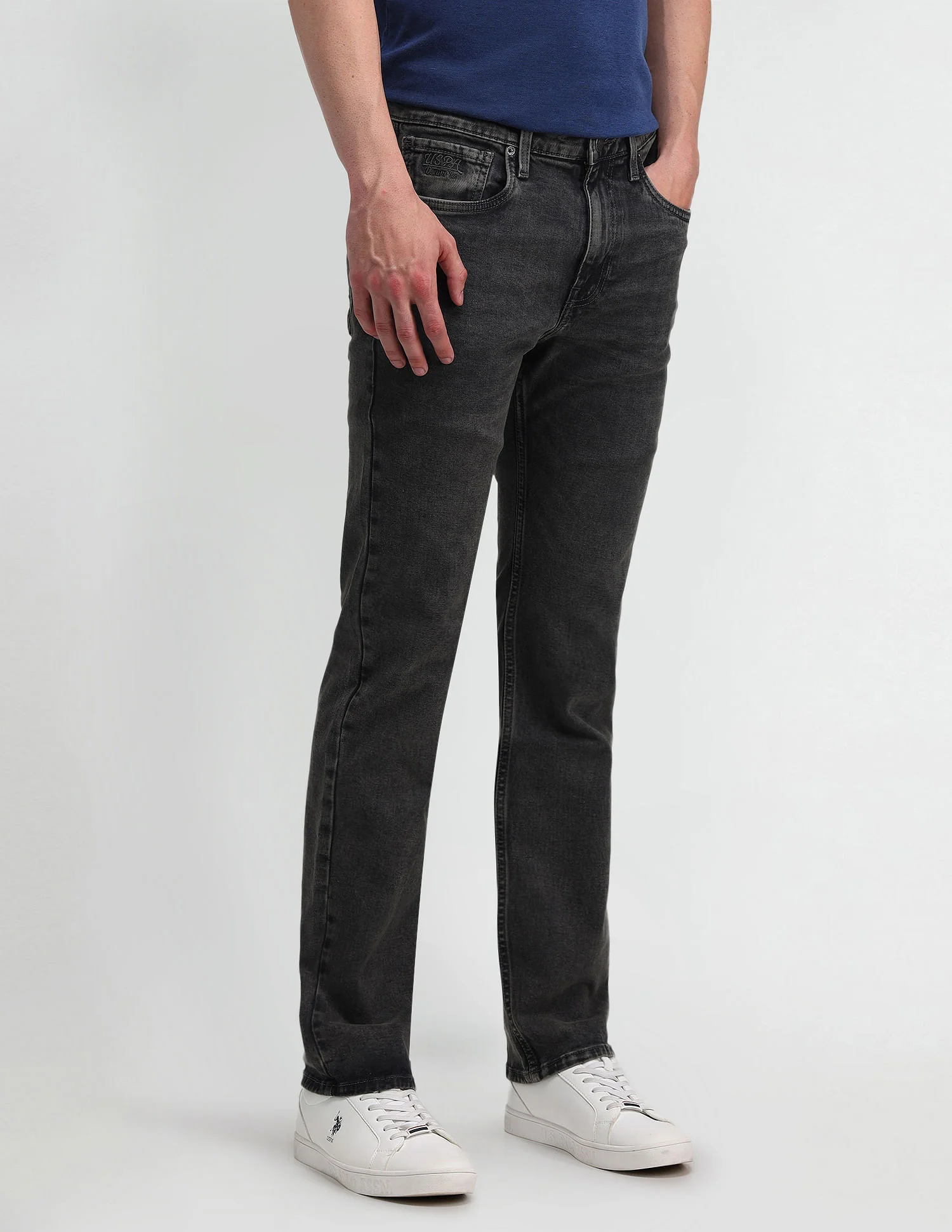 Harold Slim Straight Black Jeans
