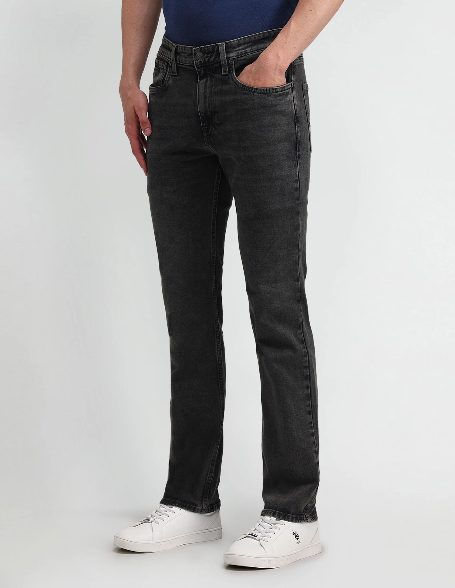 Harold Slim Straight Black Jeans - Image 4