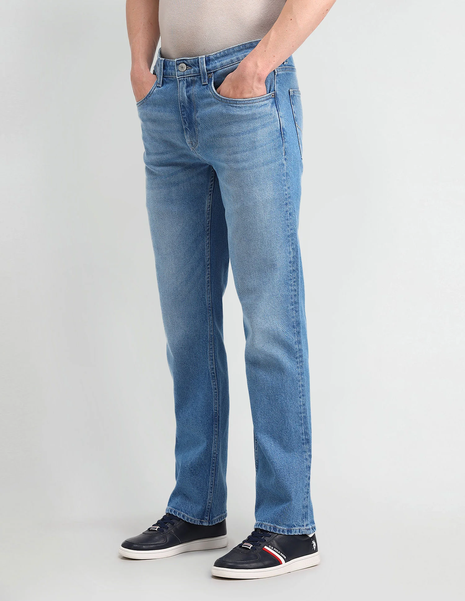Harold Slim Straight Blue Jeans - Image 4