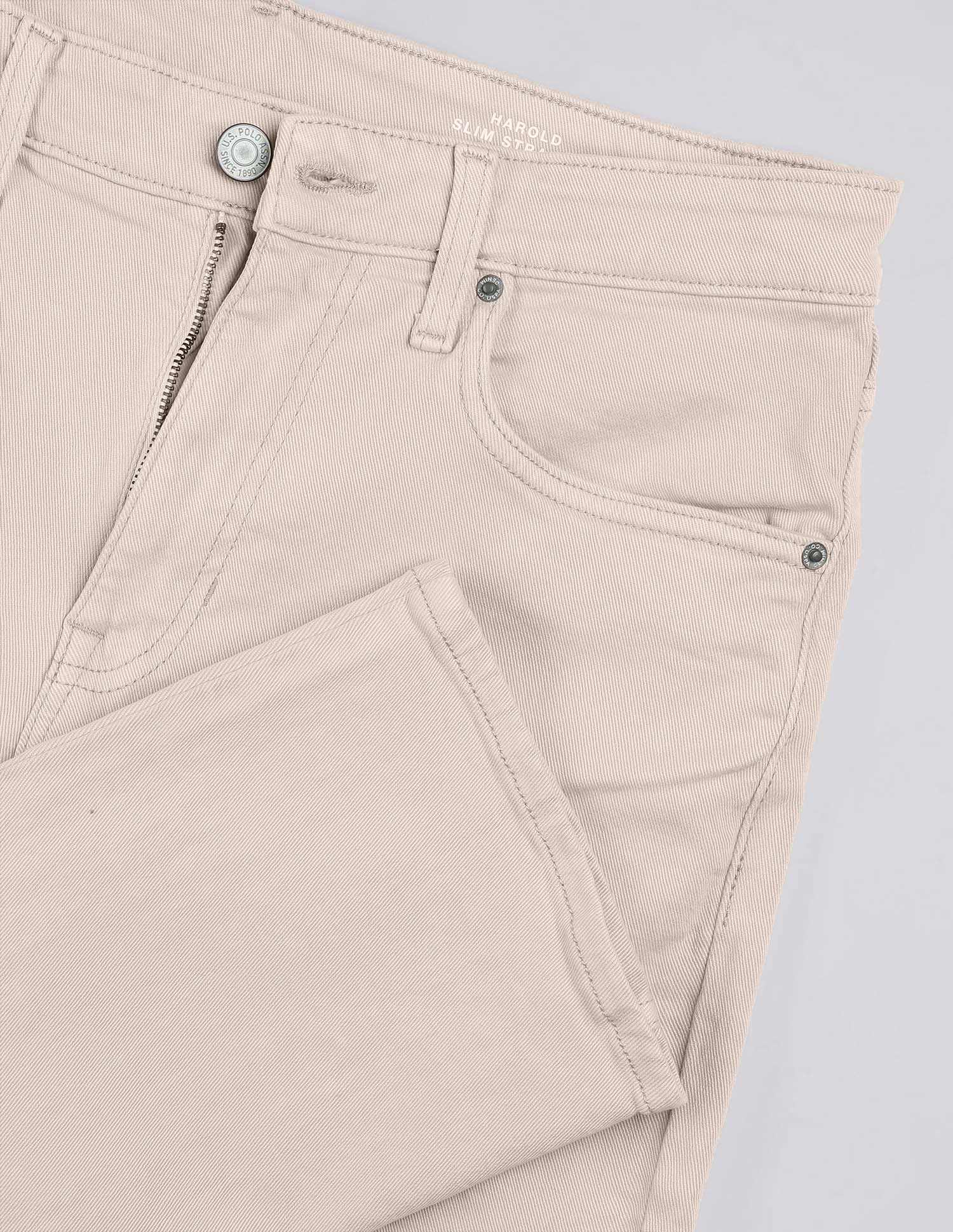 Harold Slim Straight Fit Beige Jeans - Image 2