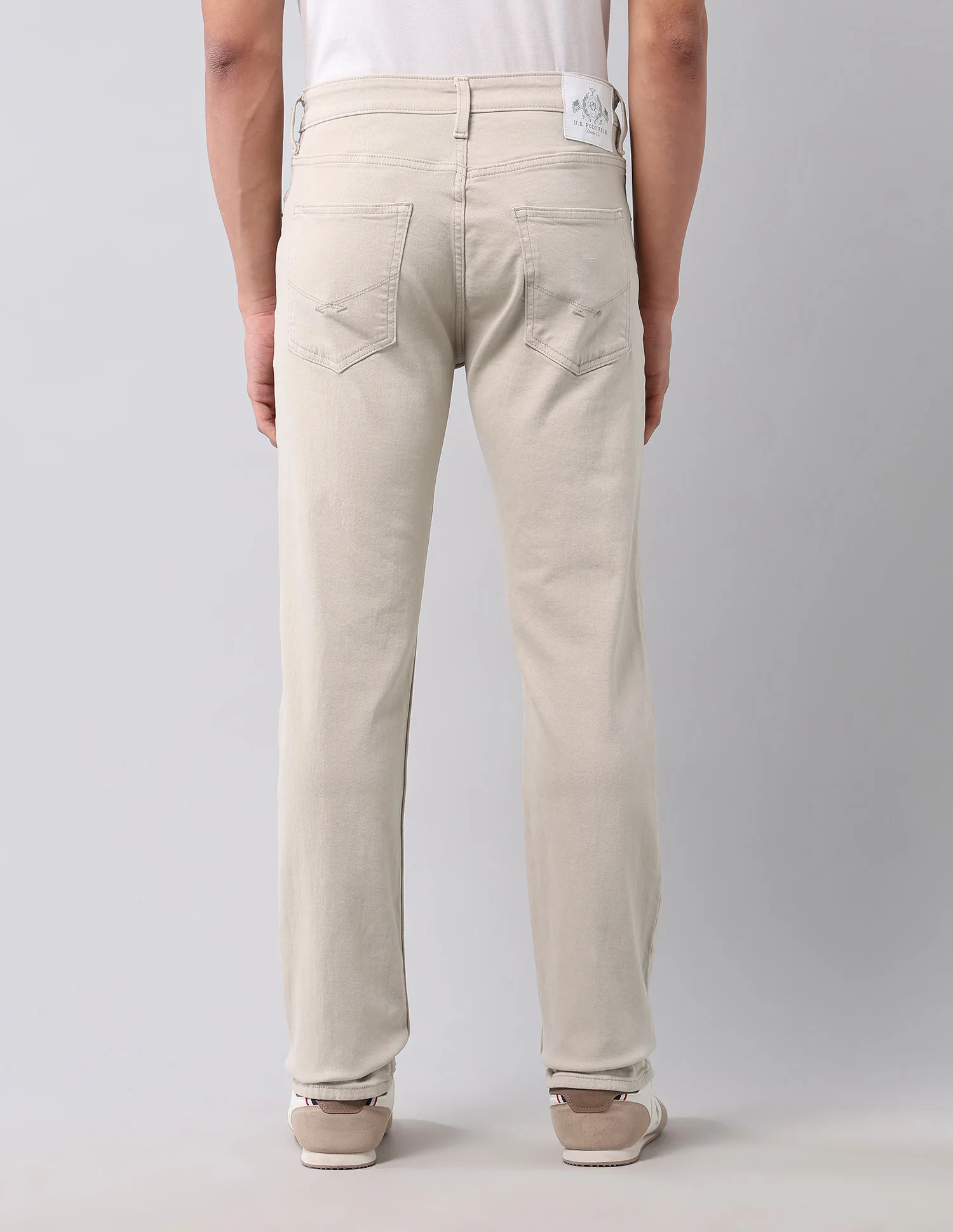 Harold Slim Straight Fit Beige Jeans - Image 5