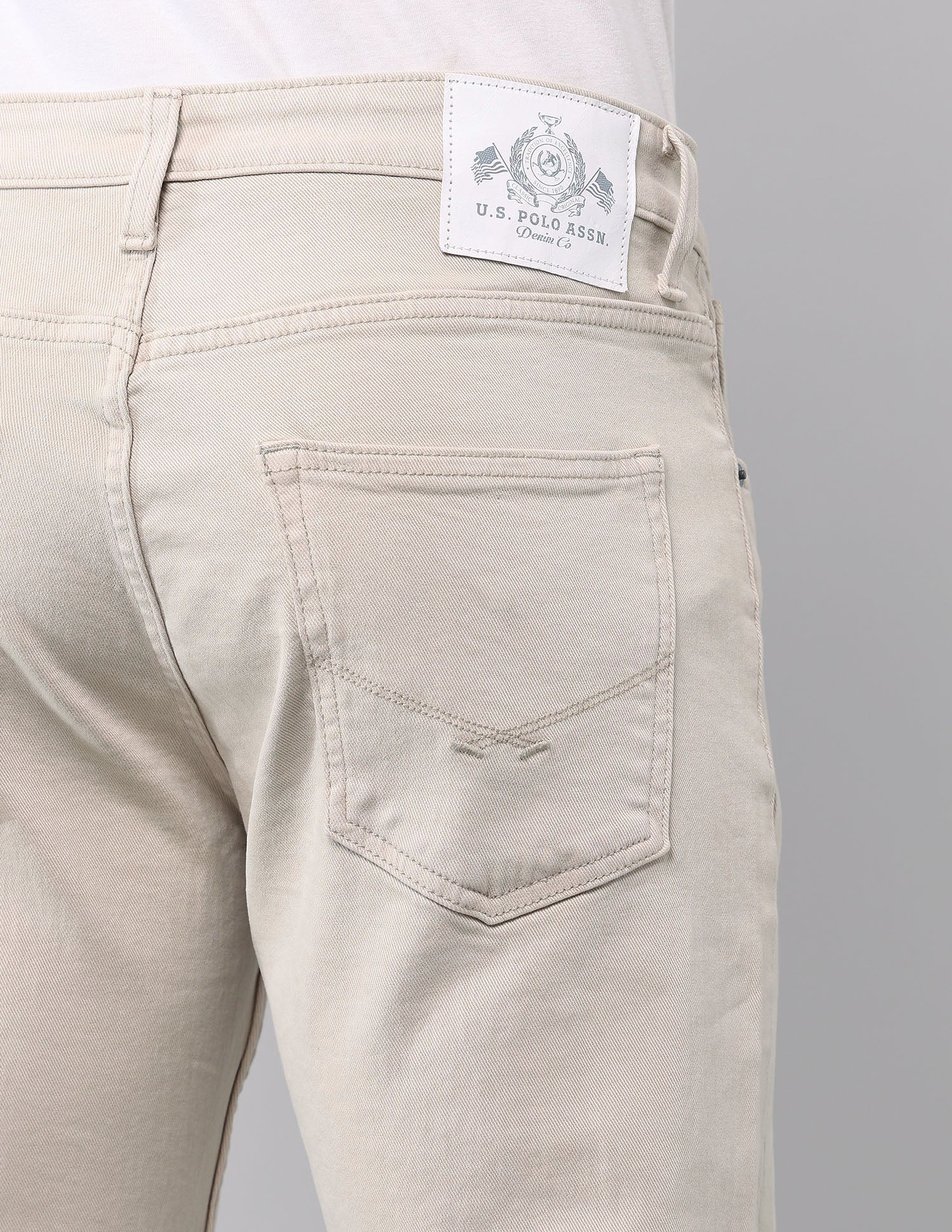 Harold Slim Straight Fit Beige Jeans - Image 8