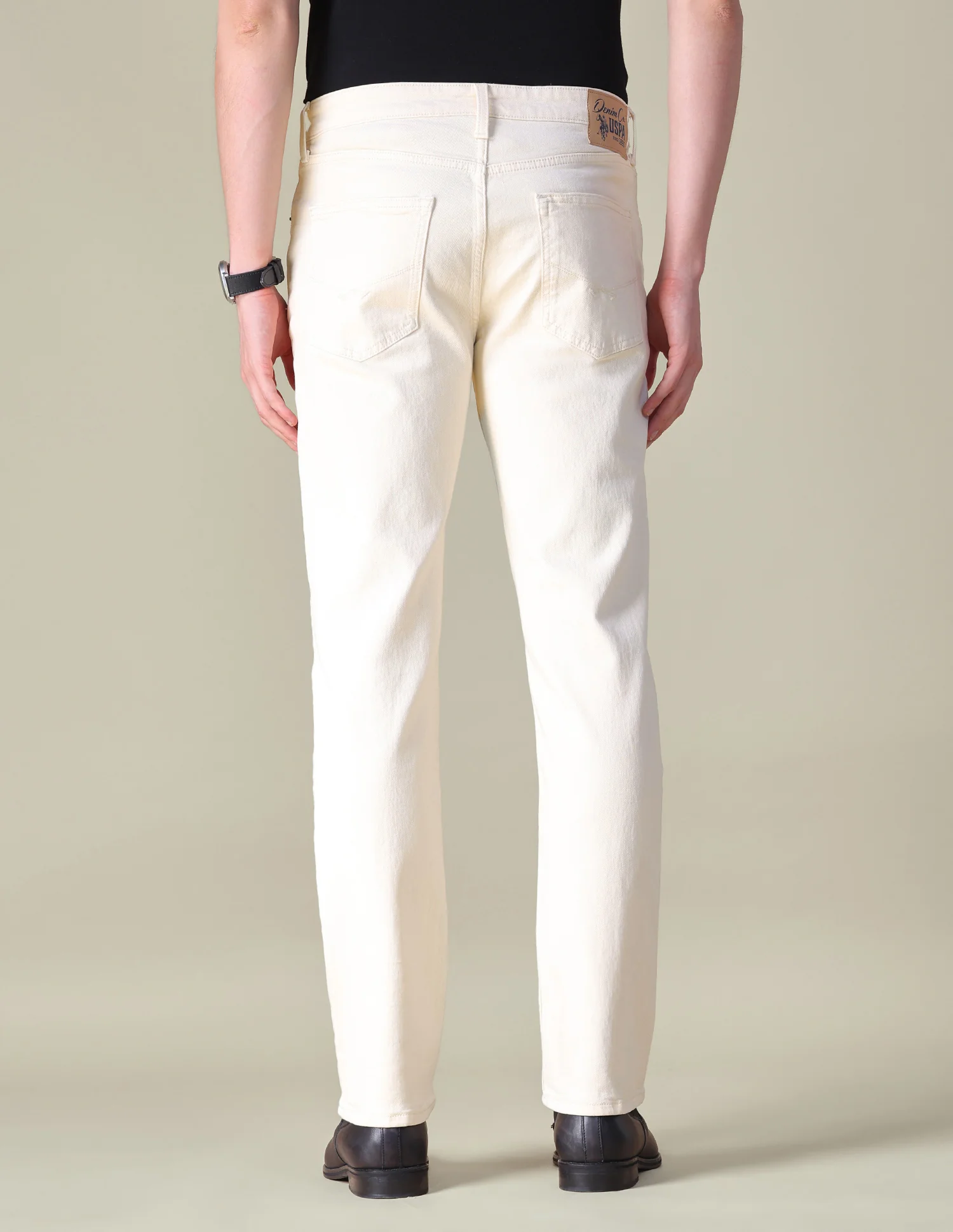 Harold Slim Straight Fit Beige Jeans - Image 5
