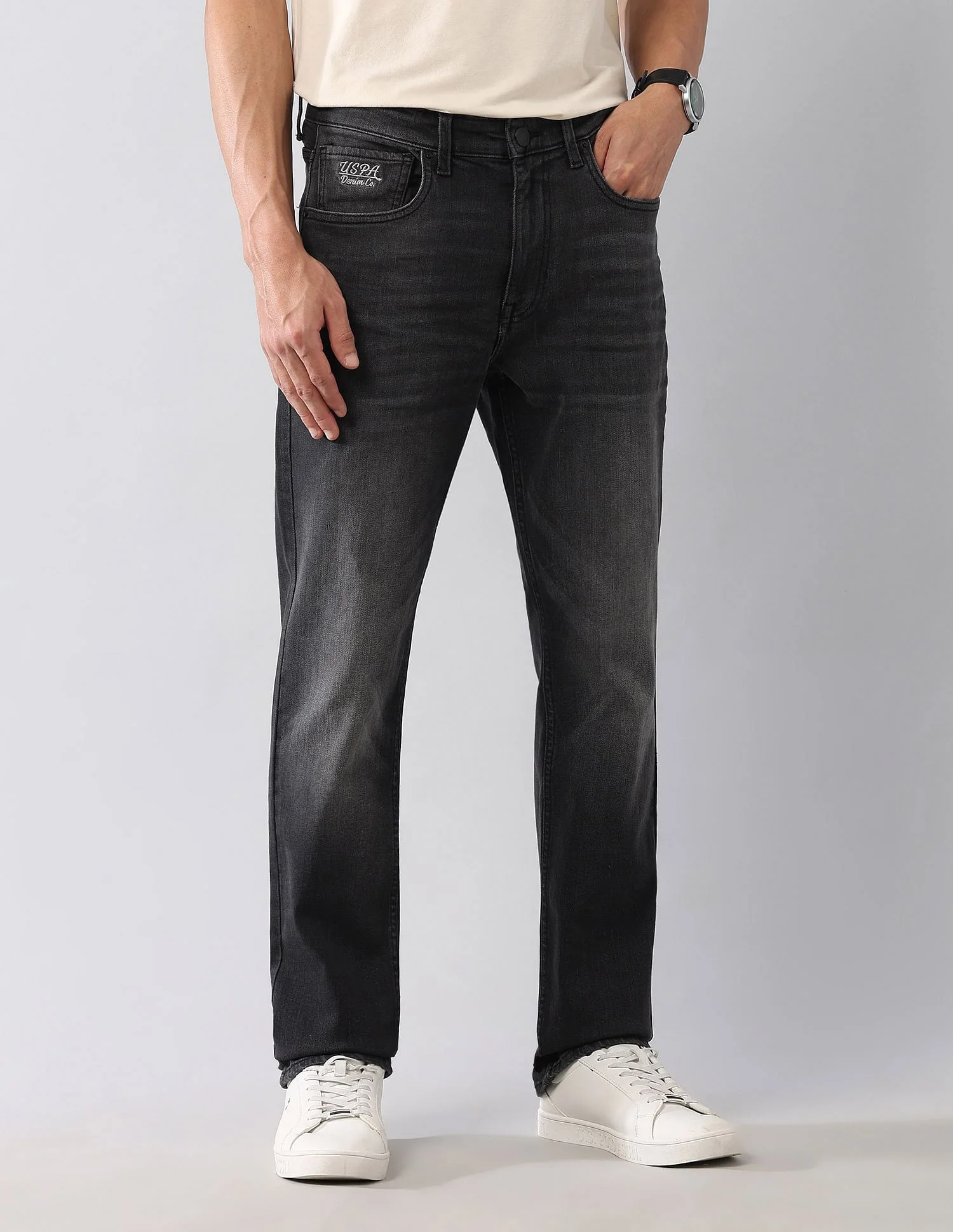 Harold Slim Straight Fit Black Jeans
