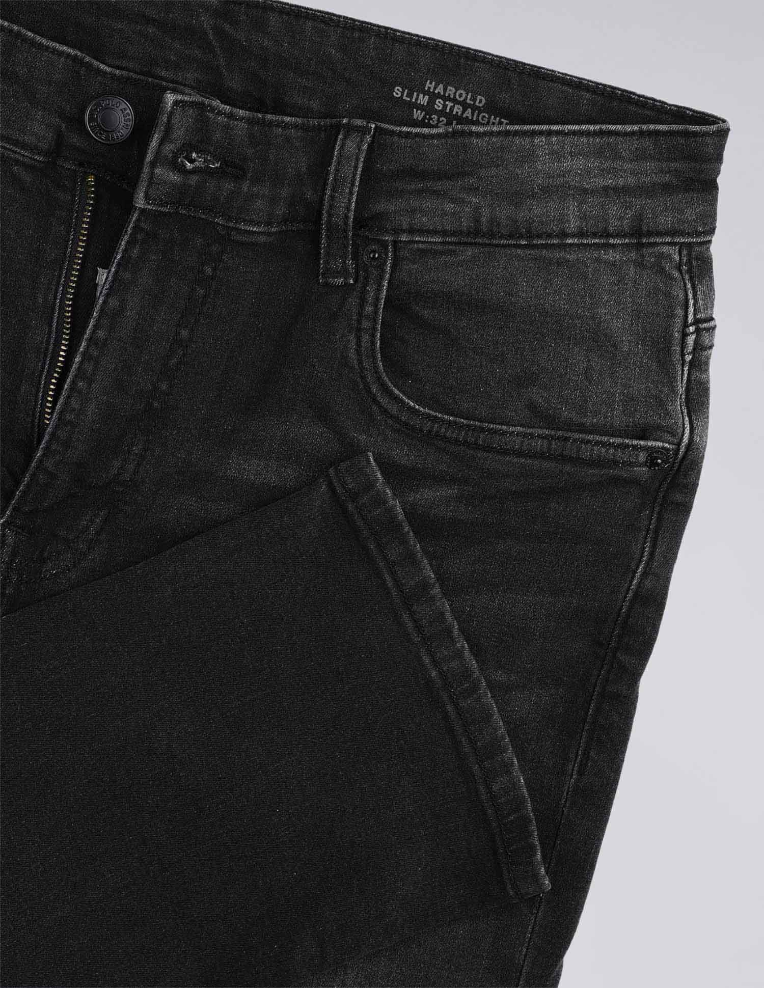 Harold Slim Straight Fit Black Jeans - Image 2