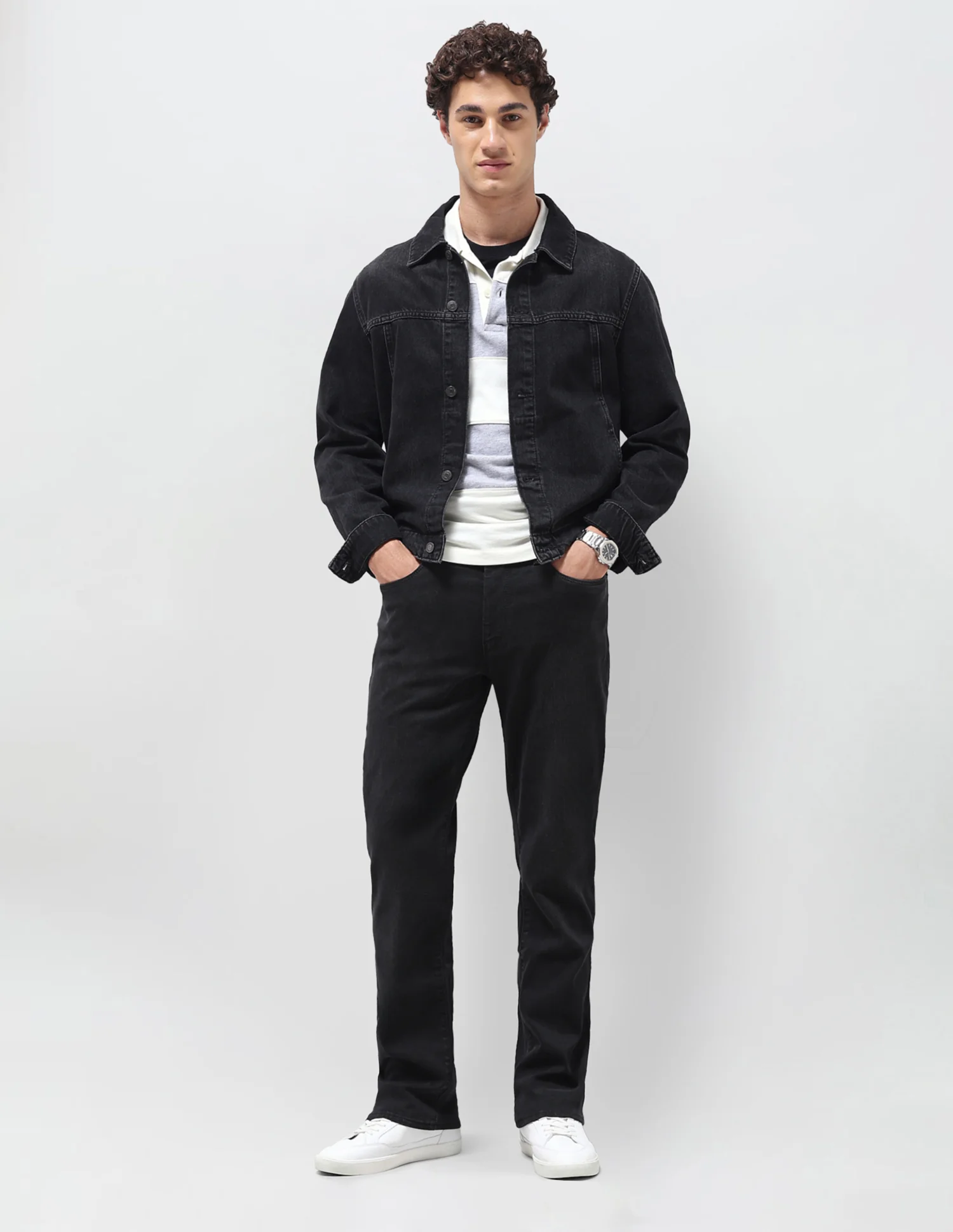 Harold Slim Straight Fit Black Jeans - Image 3