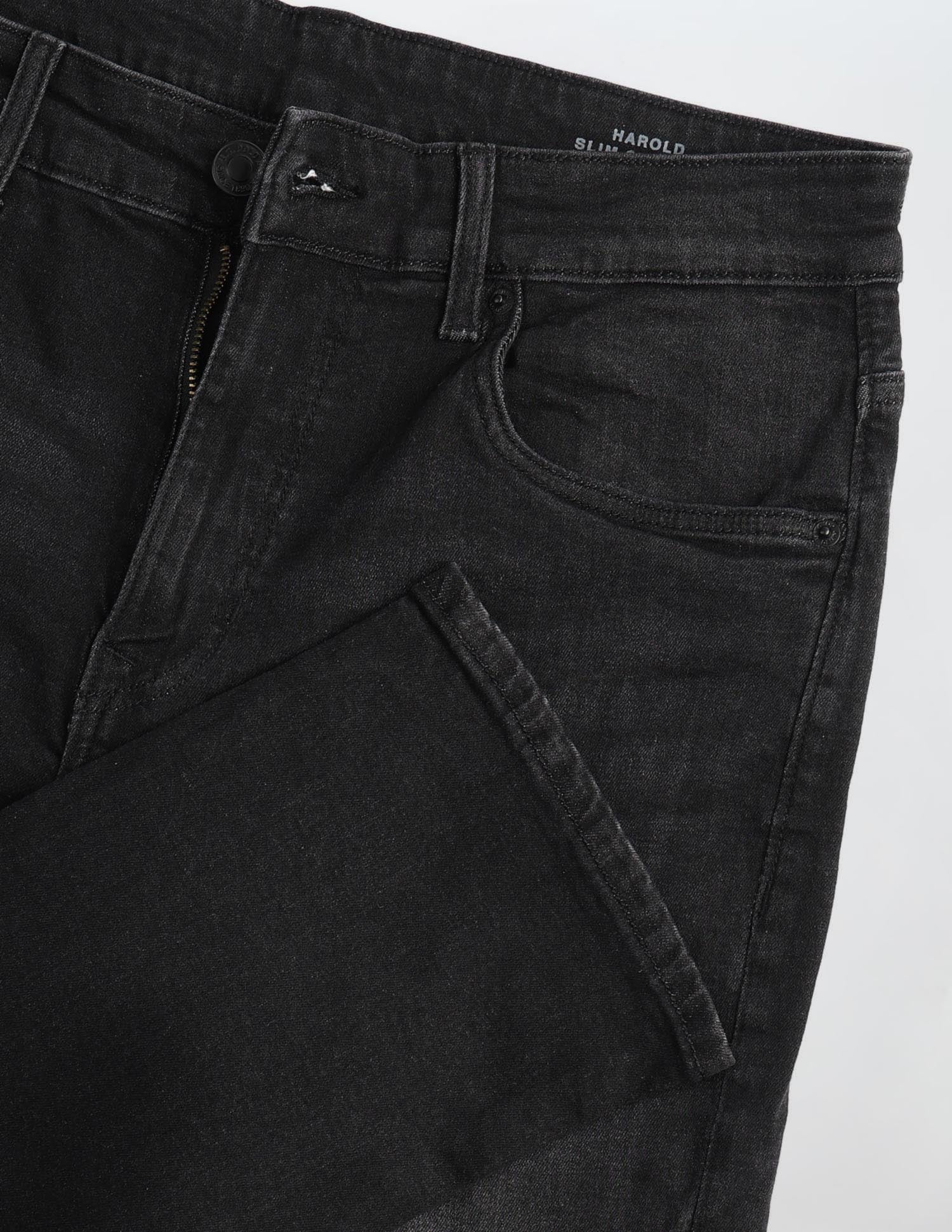 Harold Slim Straight Fit Black Jeans - Image 2