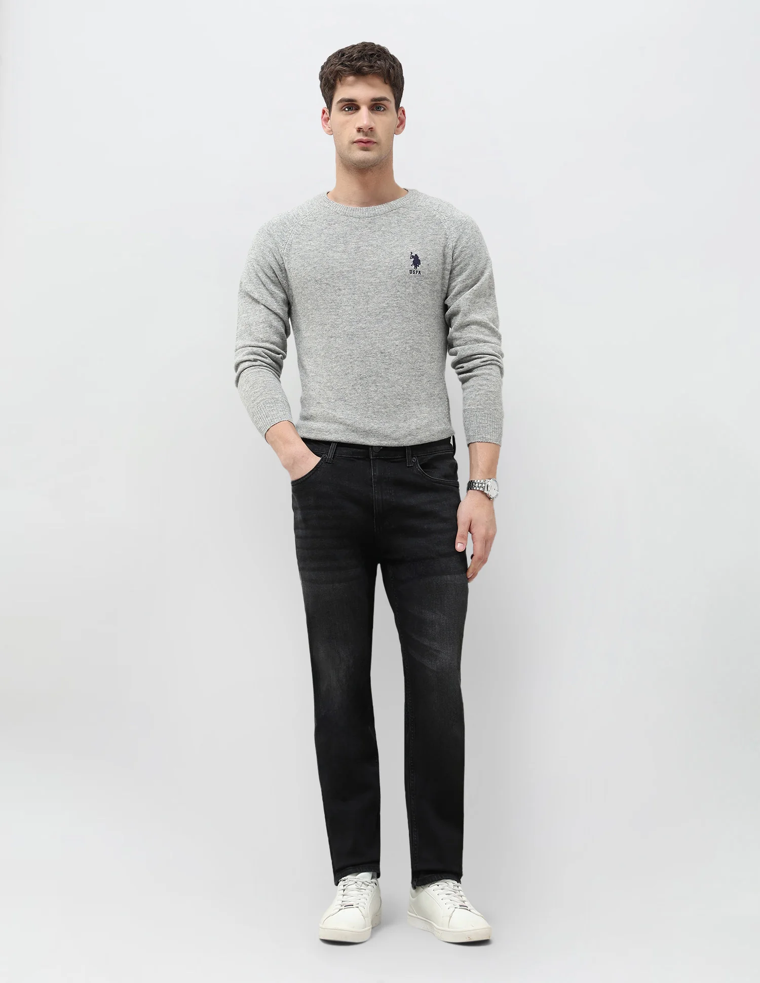 Harold Slim Straight Fit Black Jeans - Image 3