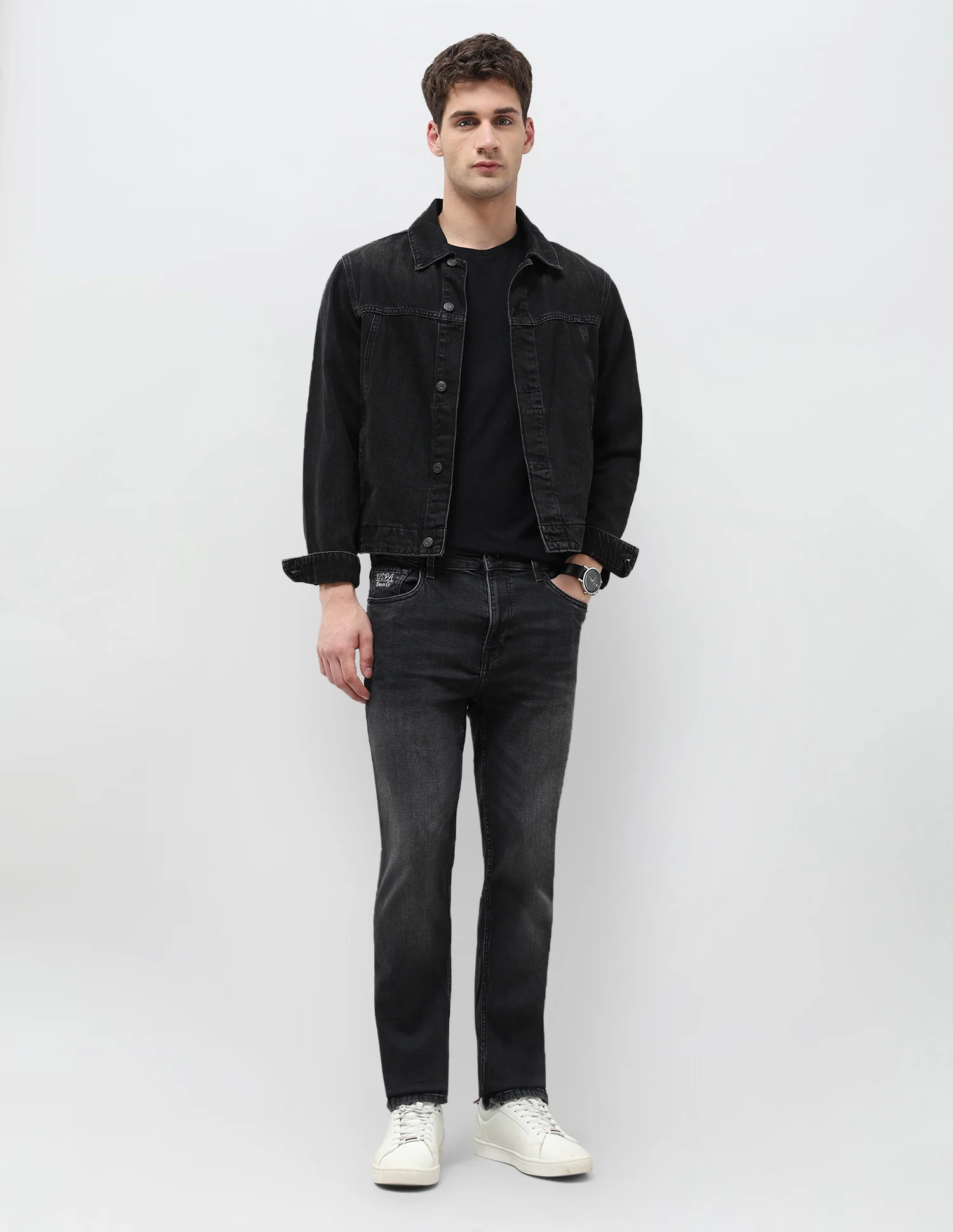 Harold Slim Straight Fit Black Jeans - Image 3