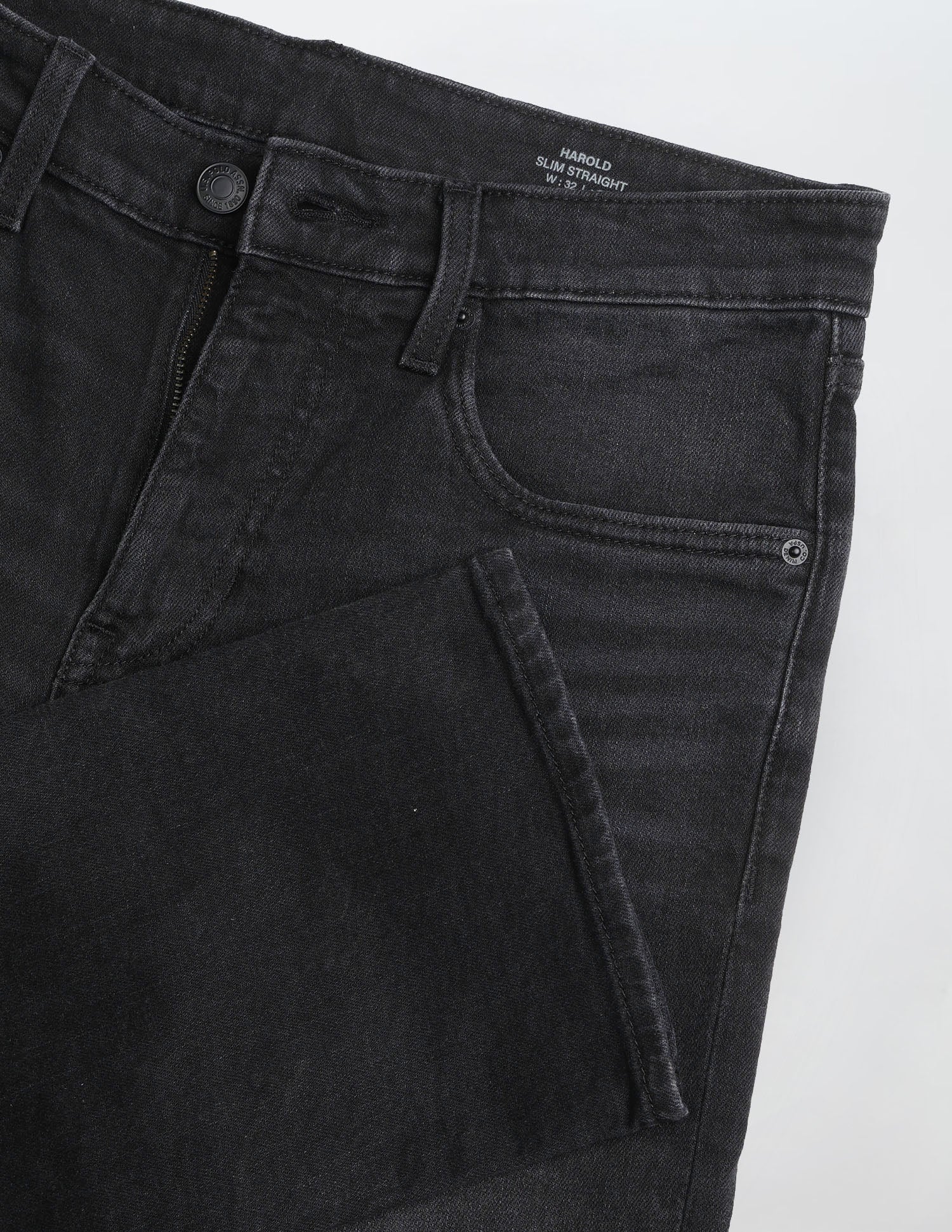 Harold Slim Straight Fit Black Jeans - Image 2