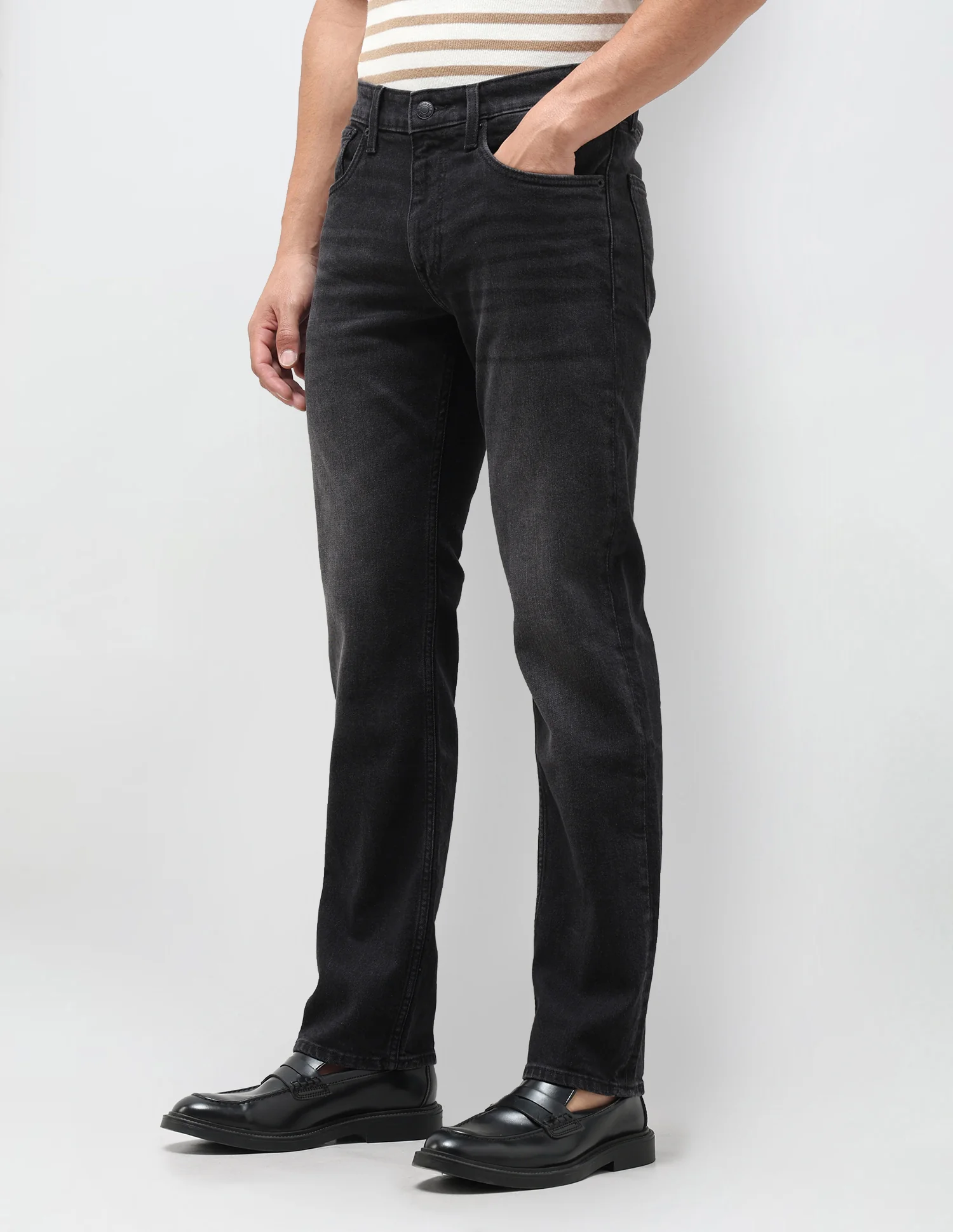 Harold Slim Straight Fit Black Jeans - Image 4