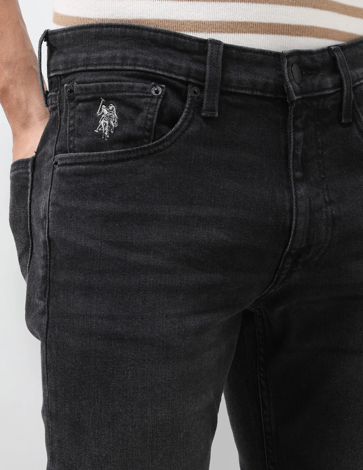 Harold Slim Straight Fit Black Jeans - Image 7