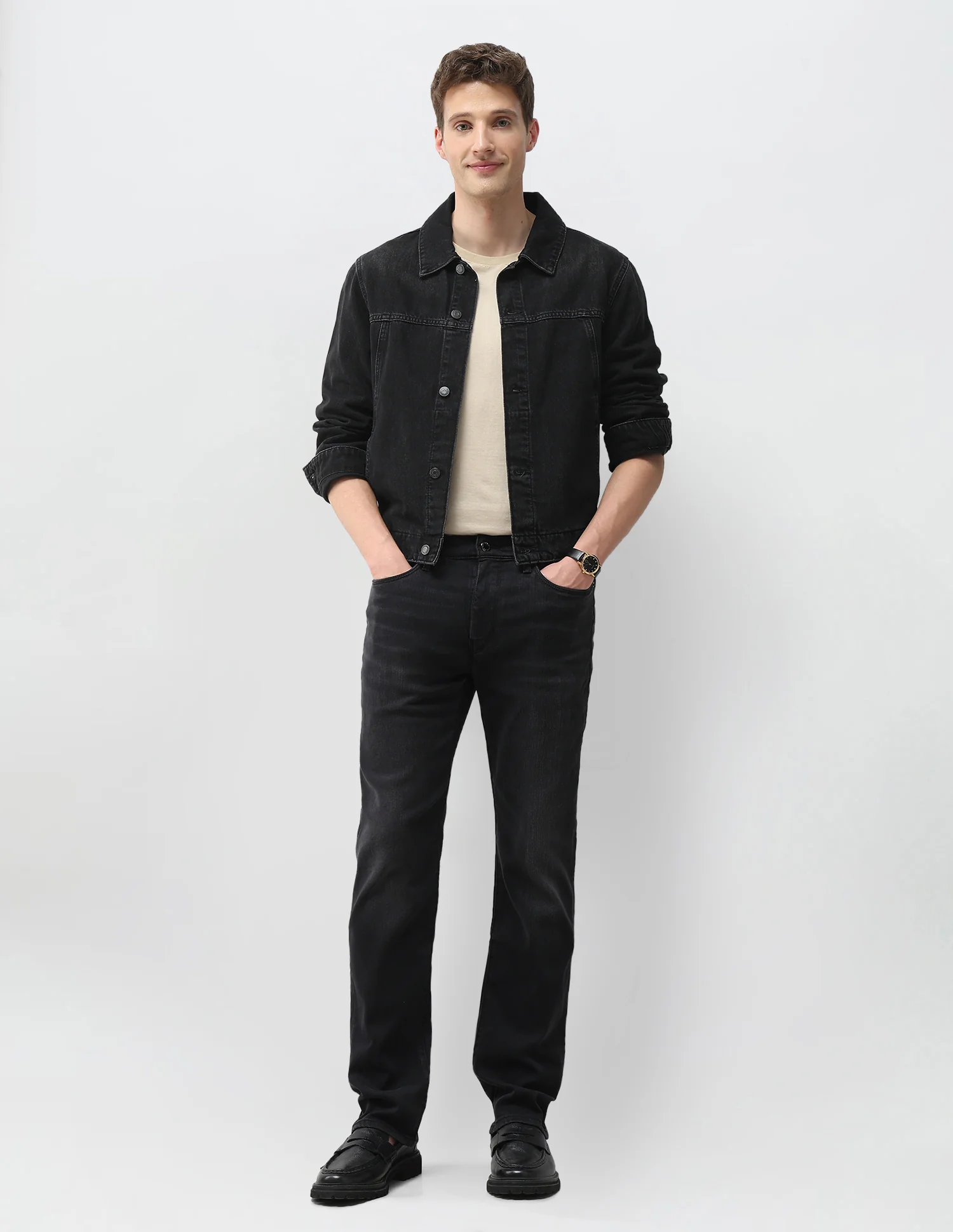 Harold Slim Straight Fit Black Jeans - Image 3