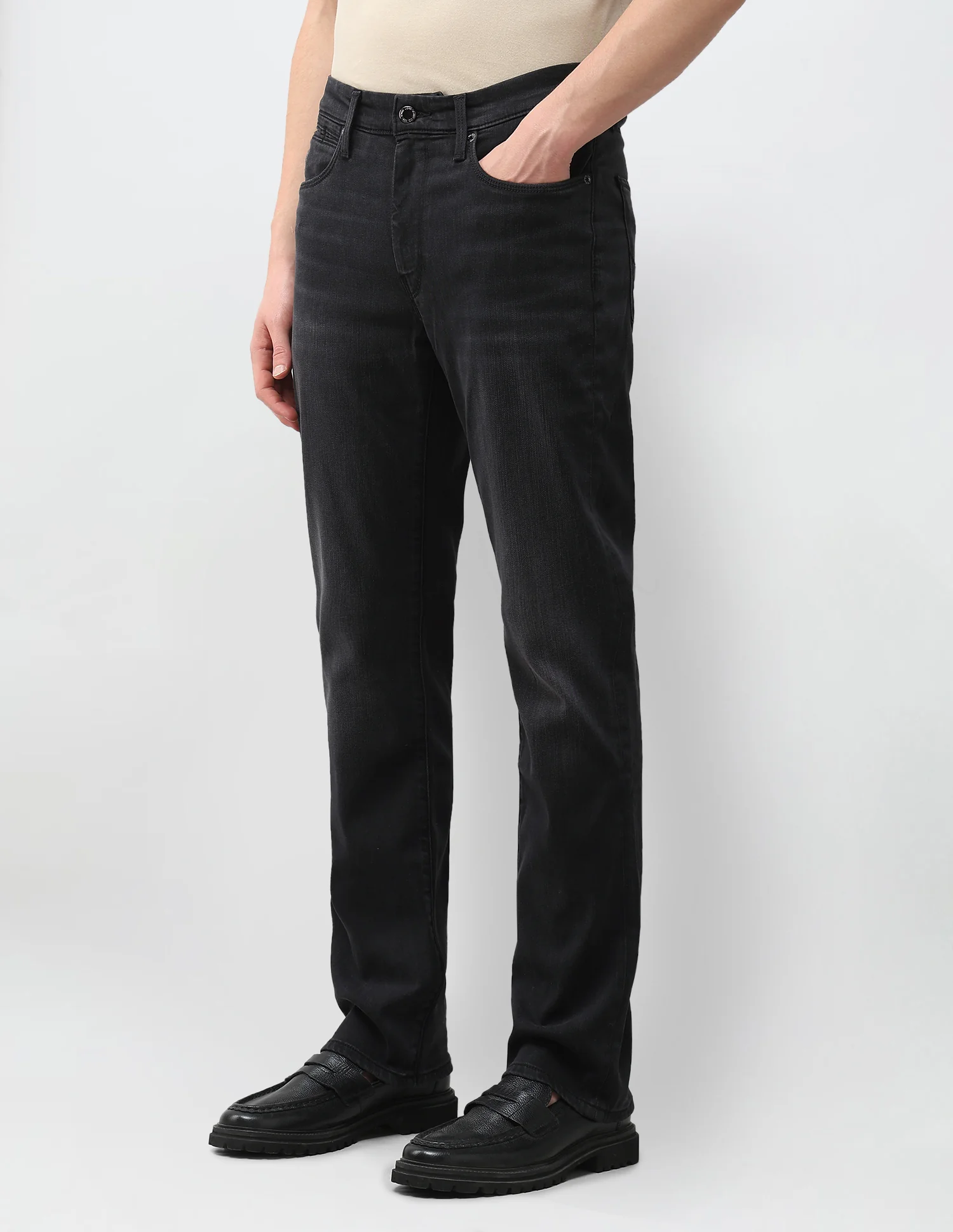 Harold Slim Straight Fit Black Jeans - Image 4