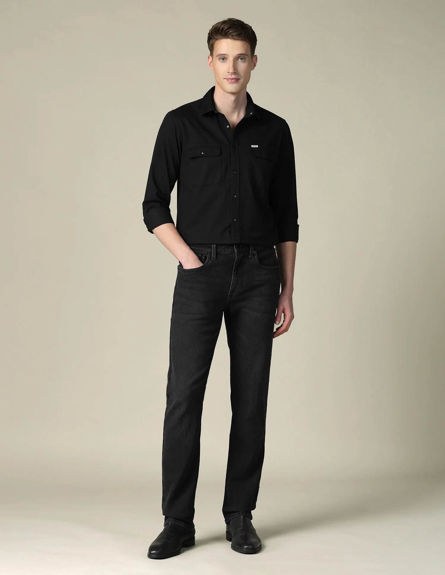 Harold Slim Straight Fit Black Jeans - Image 3