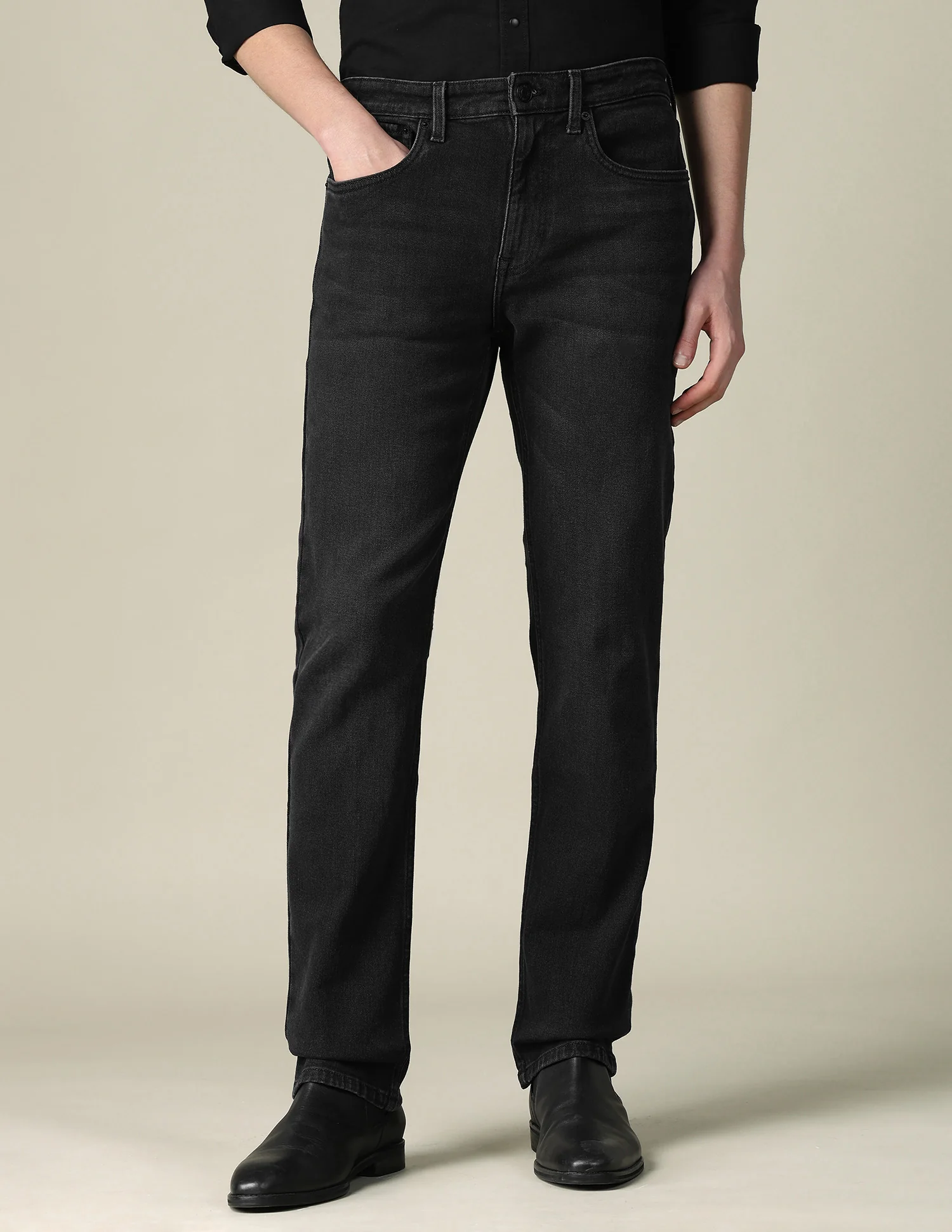 Harold Slim Straight Fit Black Jeans - Image 6