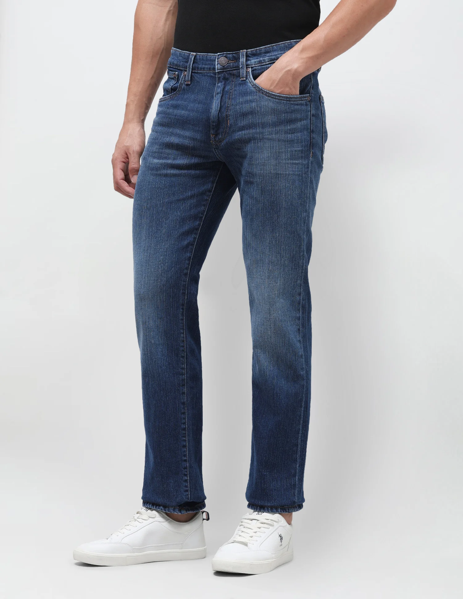 Harold Slim Straight Fit Blue Jeans - Image 4