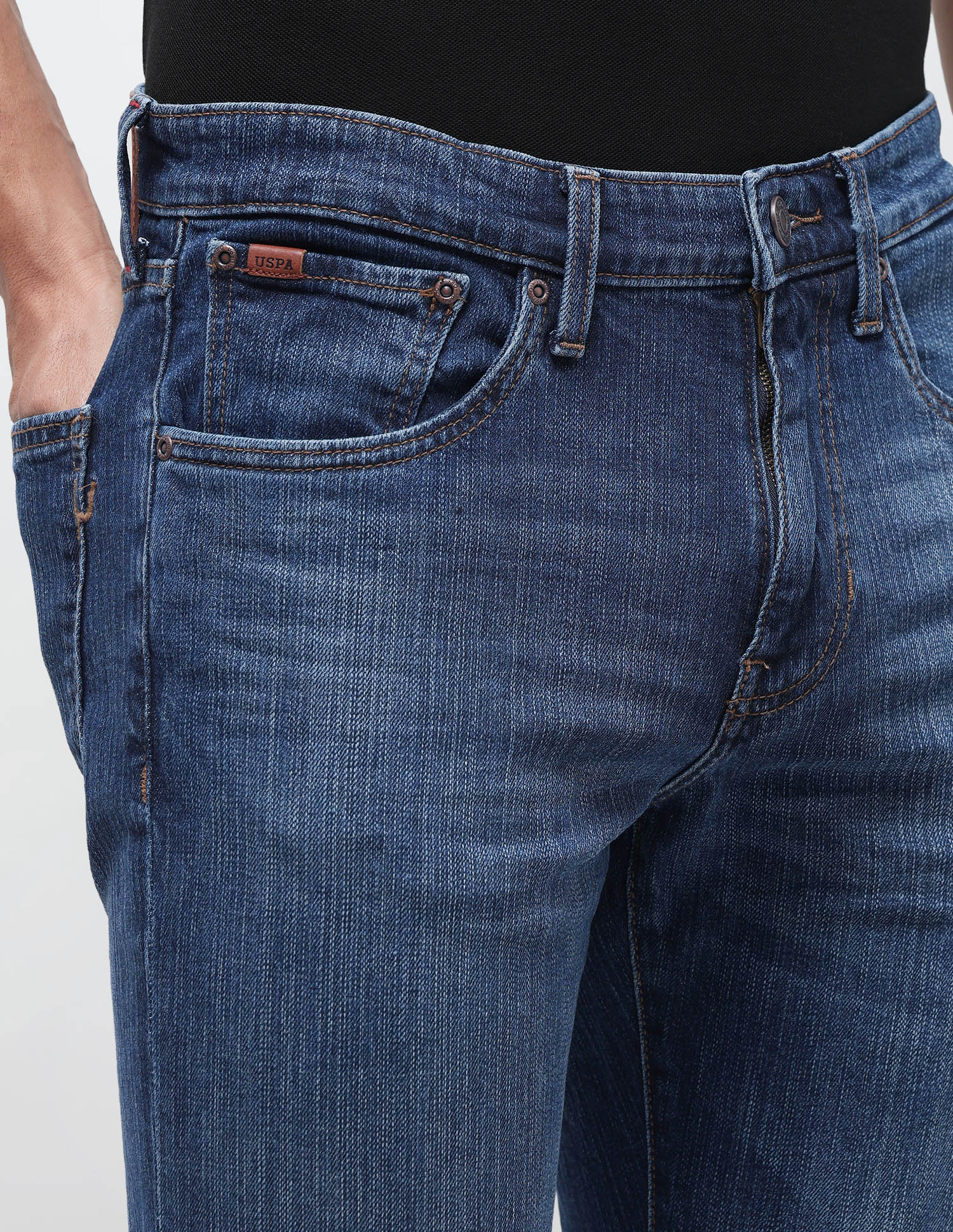 Harold Slim Straight Fit Blue Jeans - Image 7