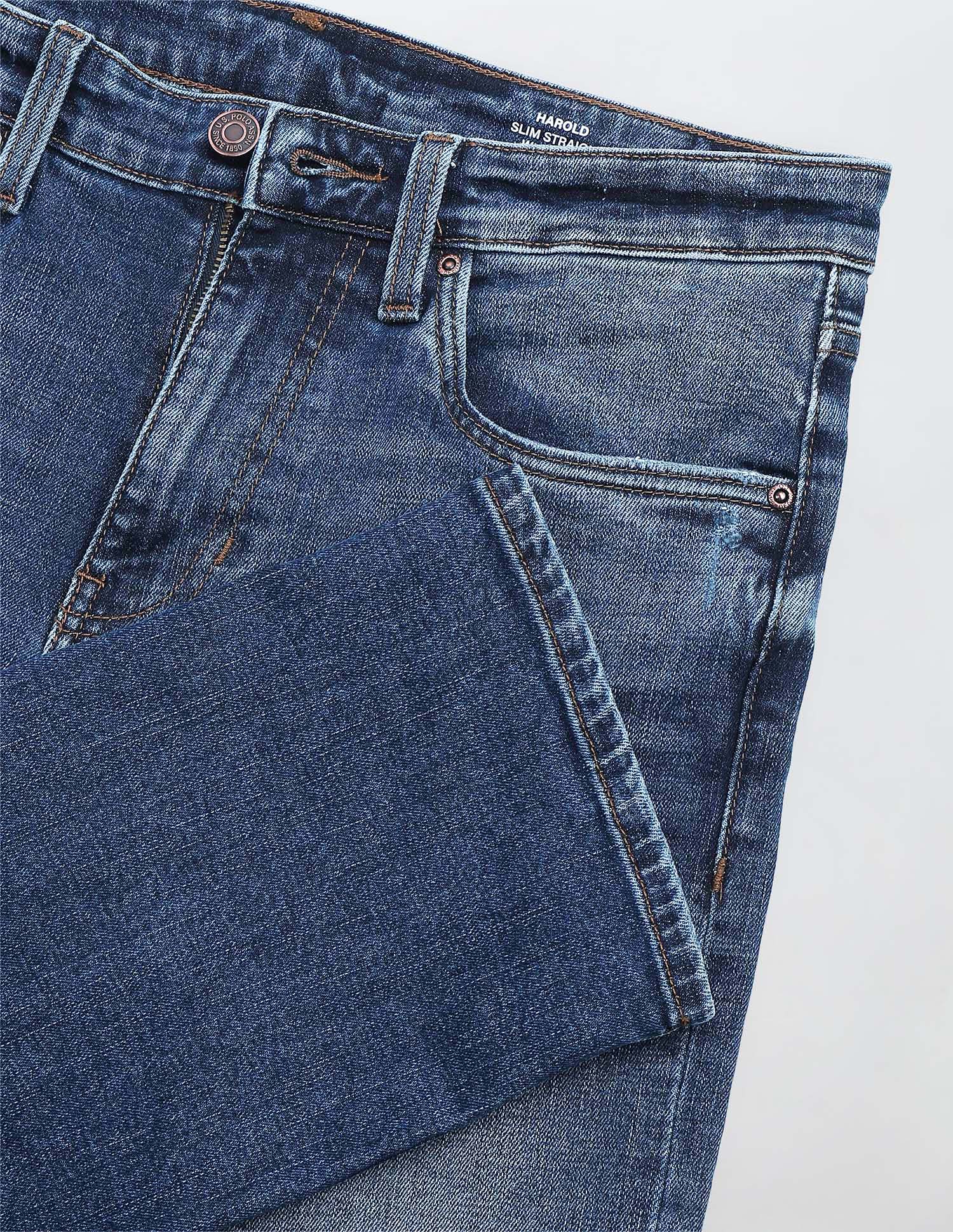 Harold Slim Straight Fit Blue Jeans - Image 2