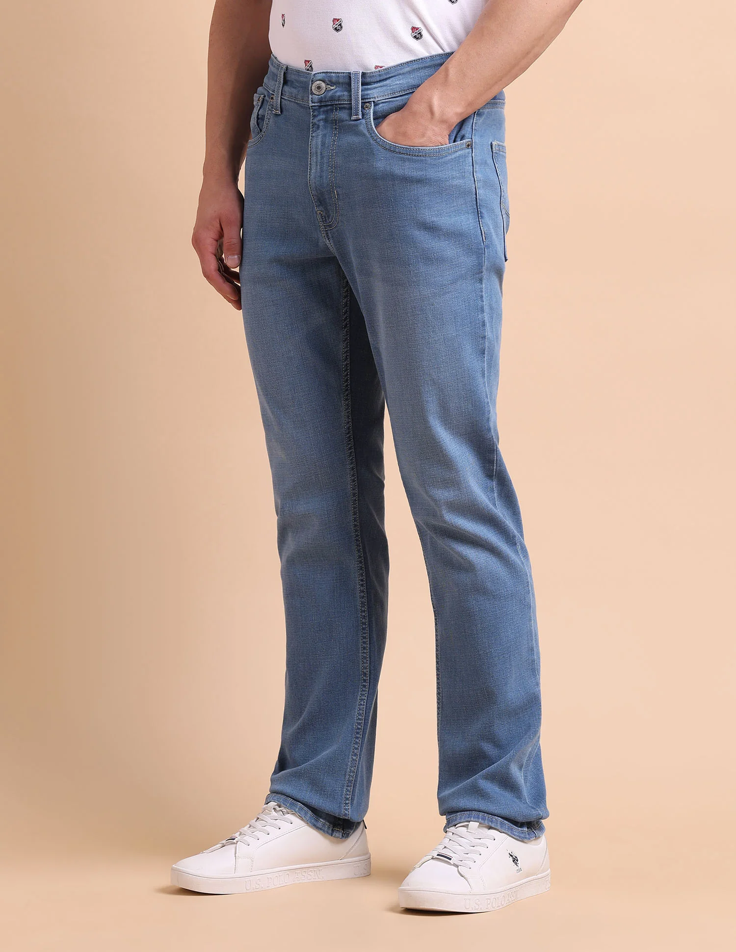 Harold Slim Straight Fit Blue Jeans - Image 4