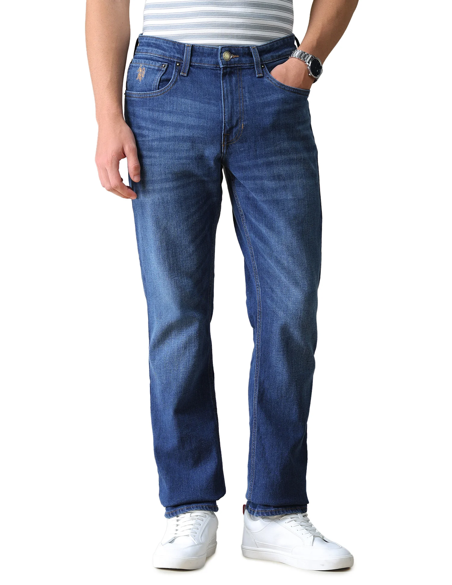 Harold Slim Straight Fit Blue Jeans - Image 10