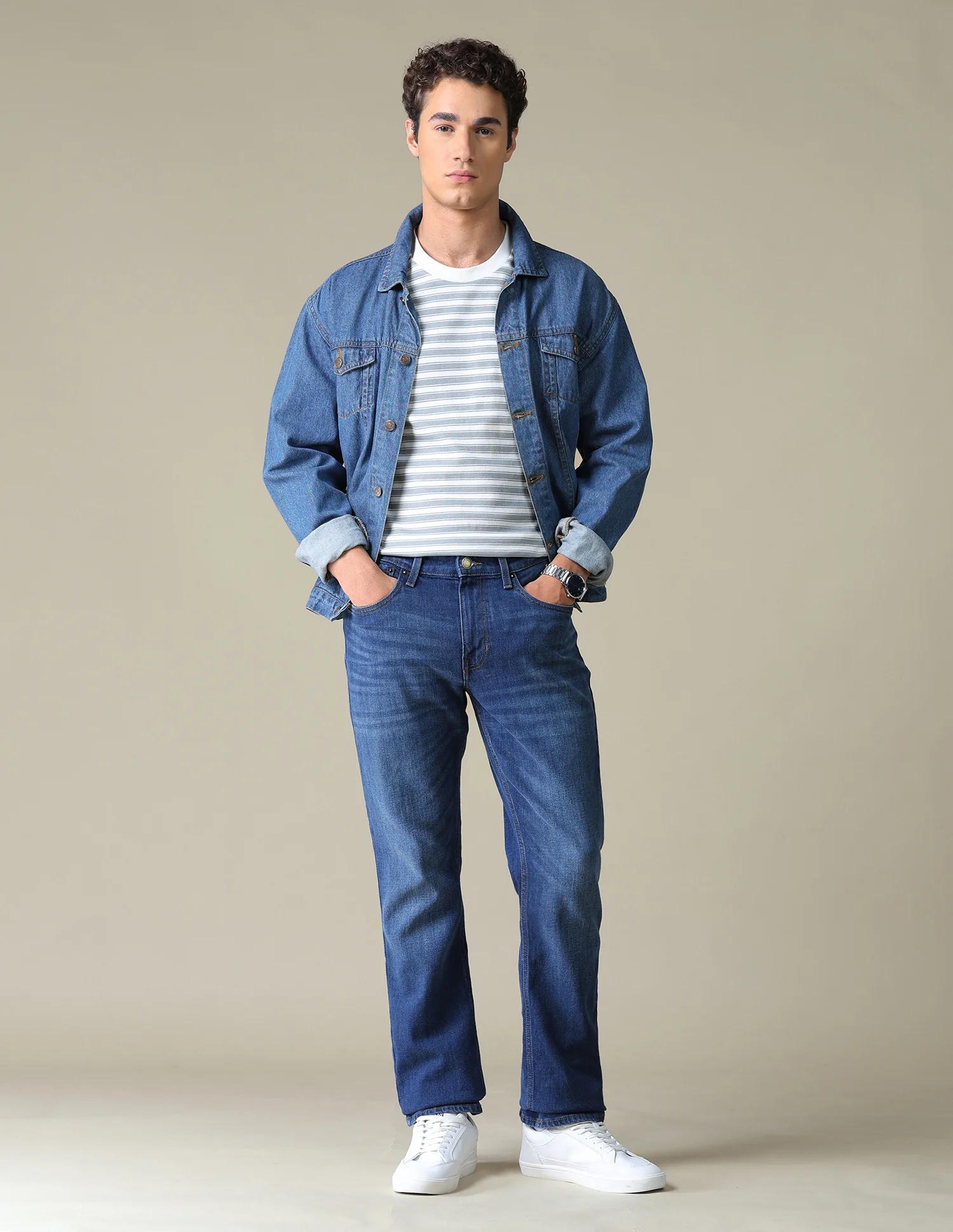 Harold Slim Straight Fit Blue Jeans - Image 3