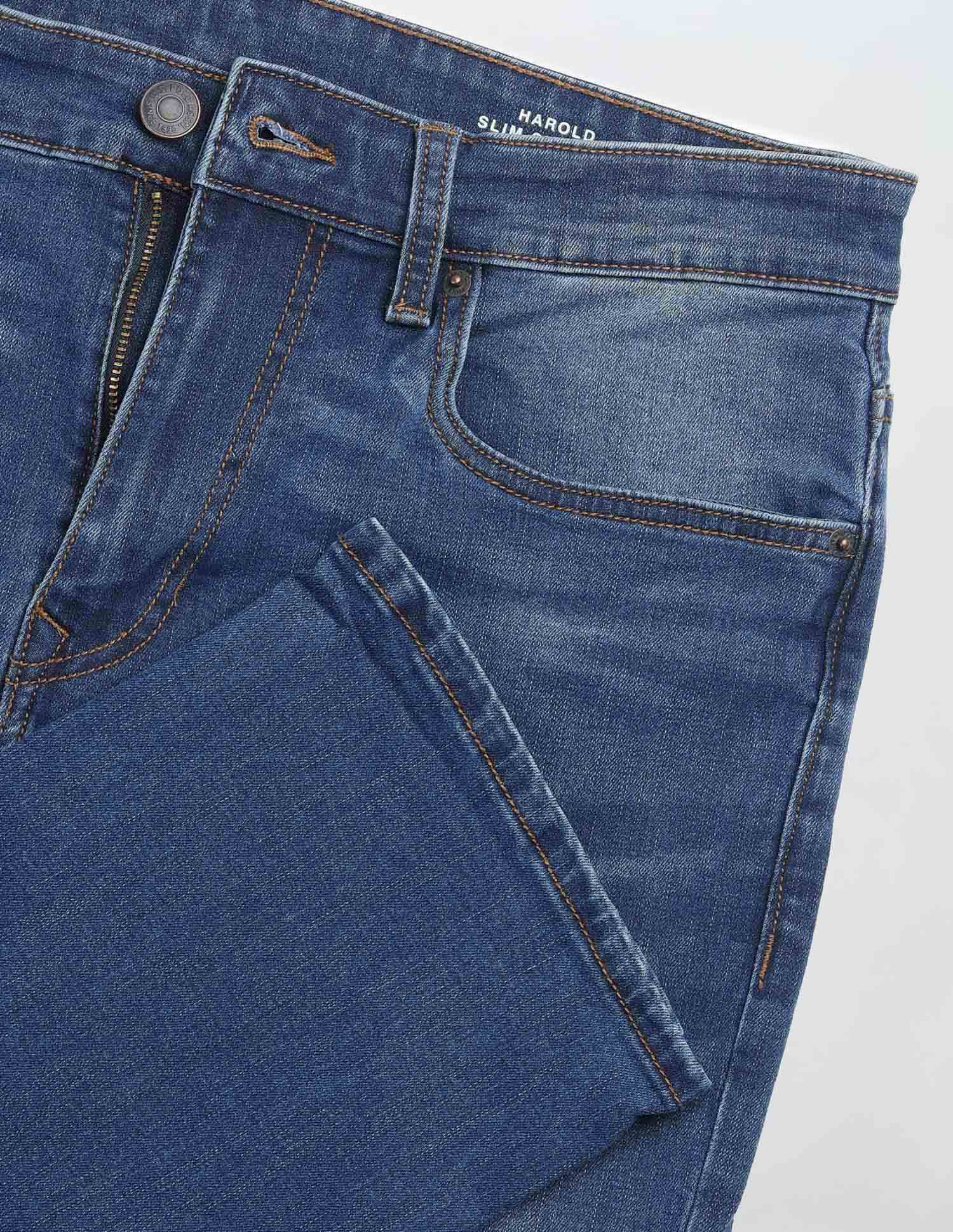 Harold Slim Straight Fit Blue Jeans - Image 2