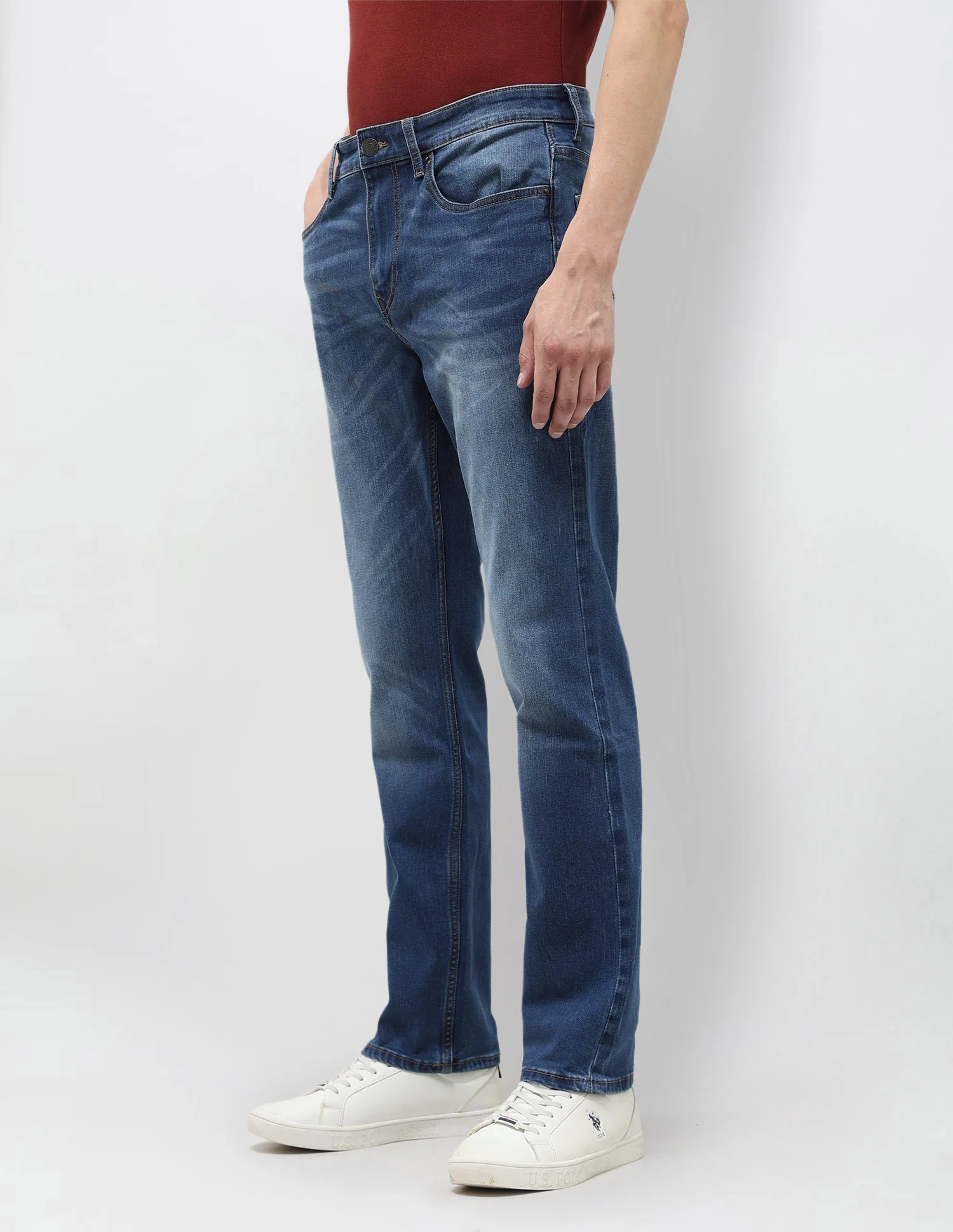 Harold Slim Straight Fit Blue Jeans - Image 4