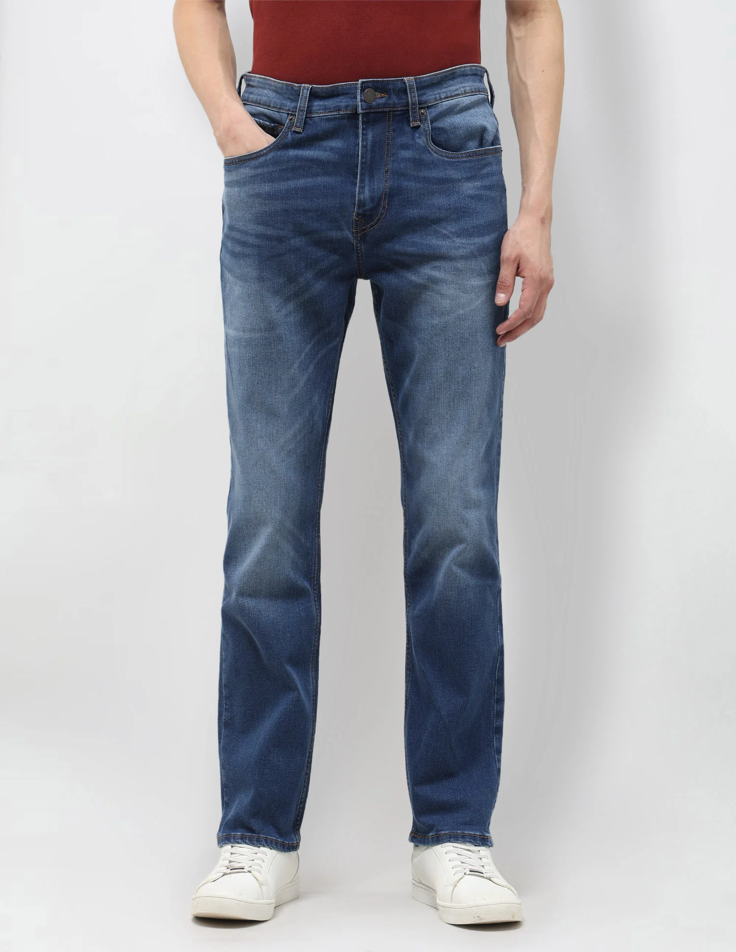 Harold Slim Straight Fit Blue Jeans - Image 6