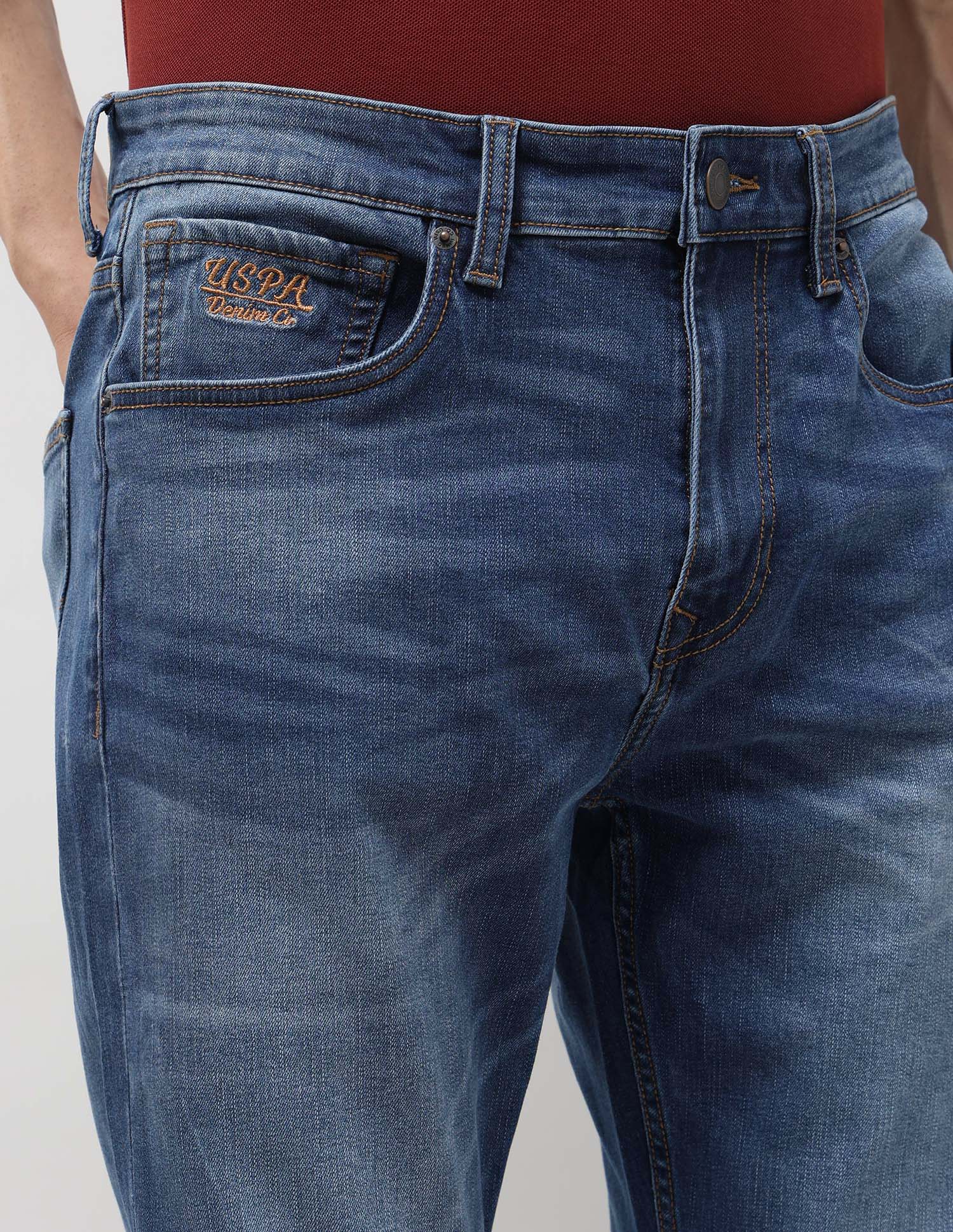 Harold Slim Straight Fit Blue Jeans - Image 7