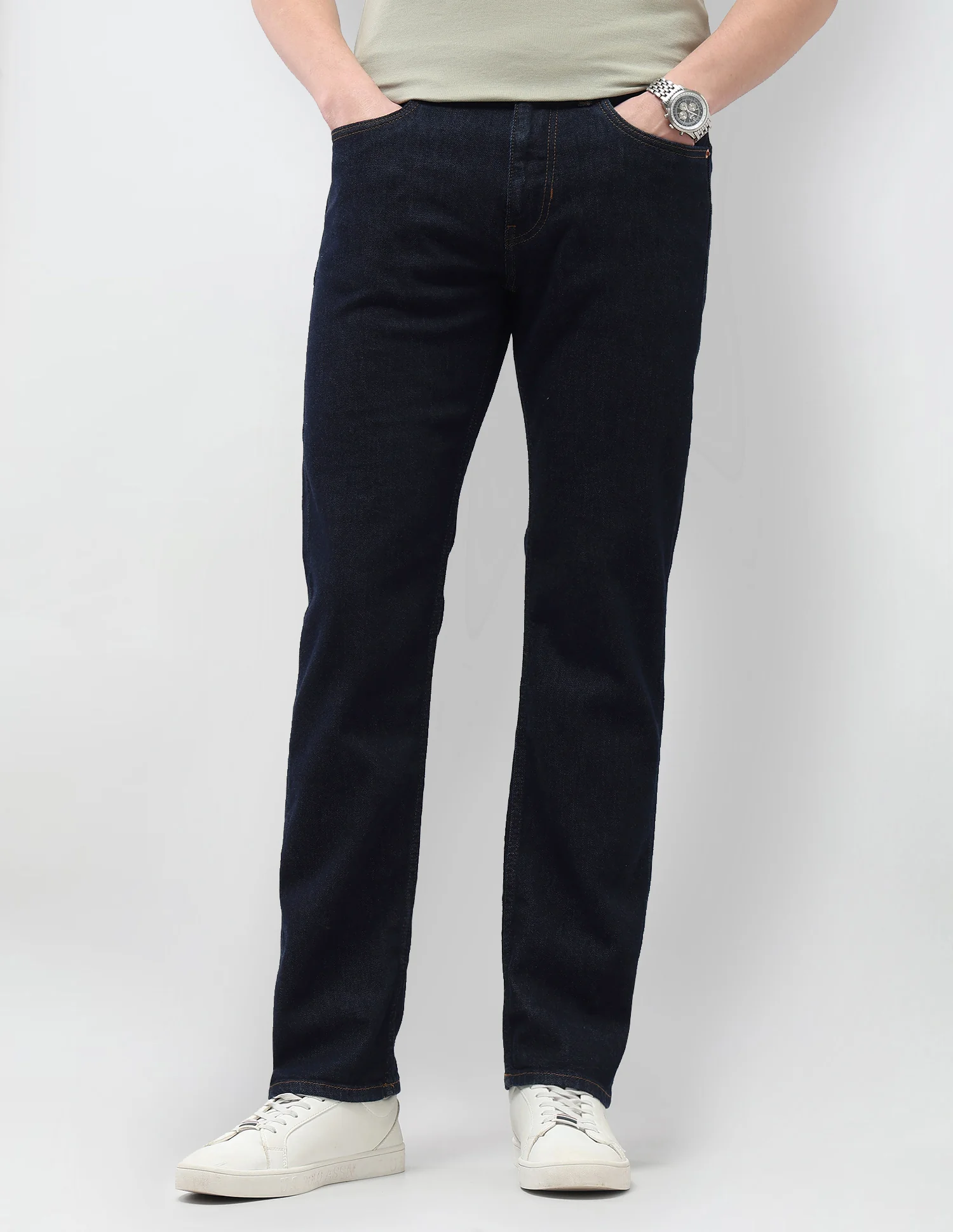 Harold Slim Straight Fit Blue Jeans - Image 3