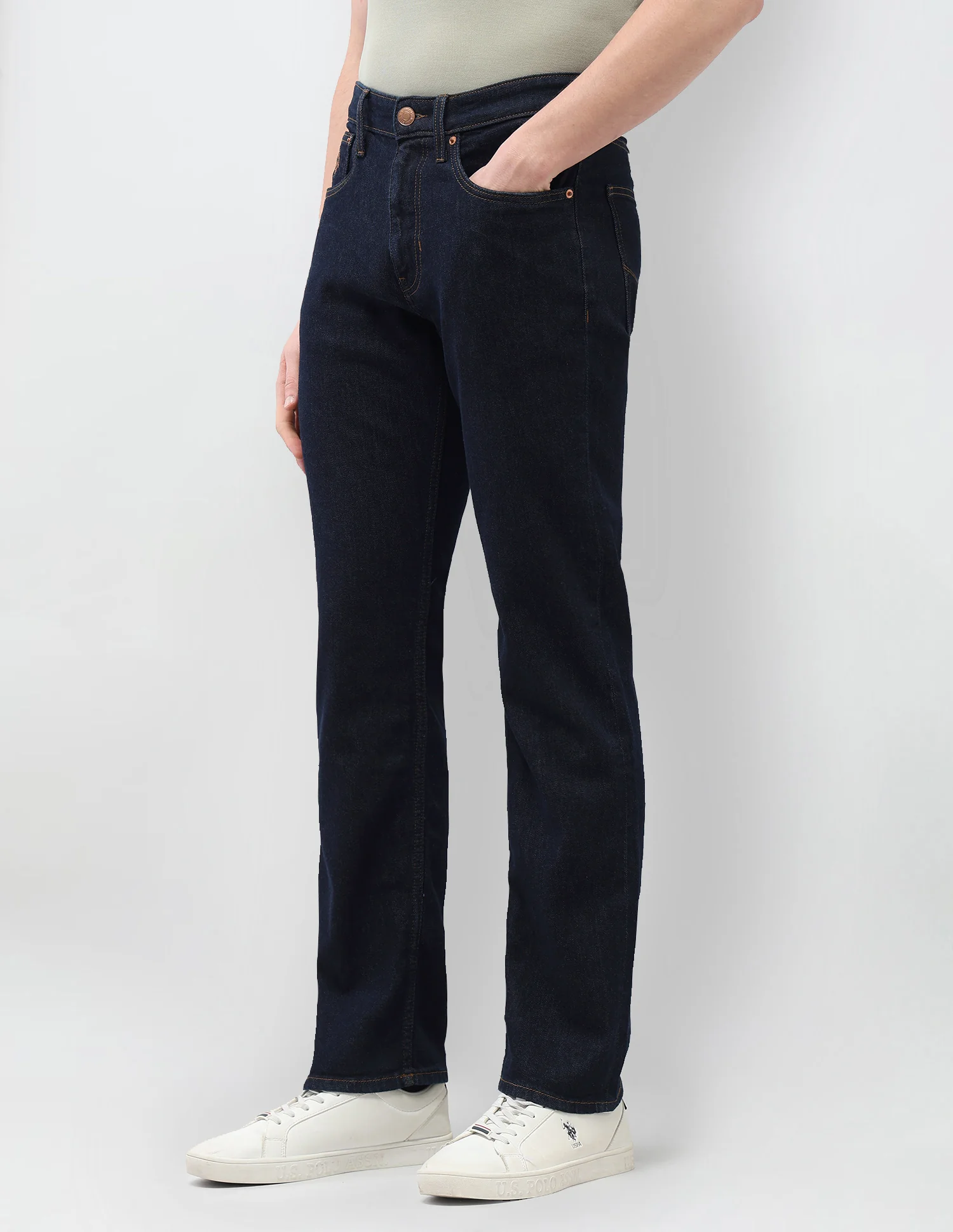 Harold Slim Straight Fit Blue Jeans - Image 4