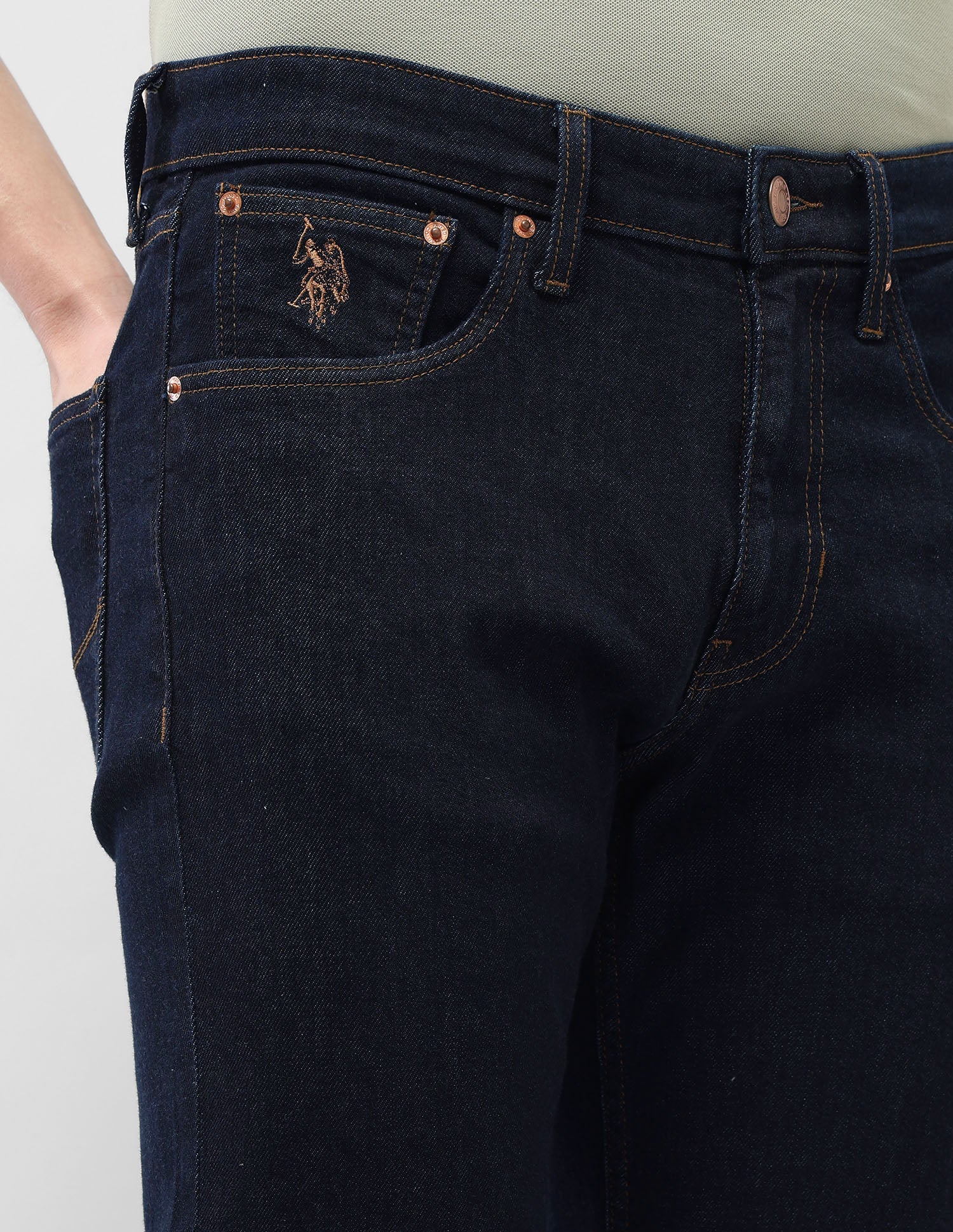 Harold Slim Straight Fit Blue Jeans - Image 7