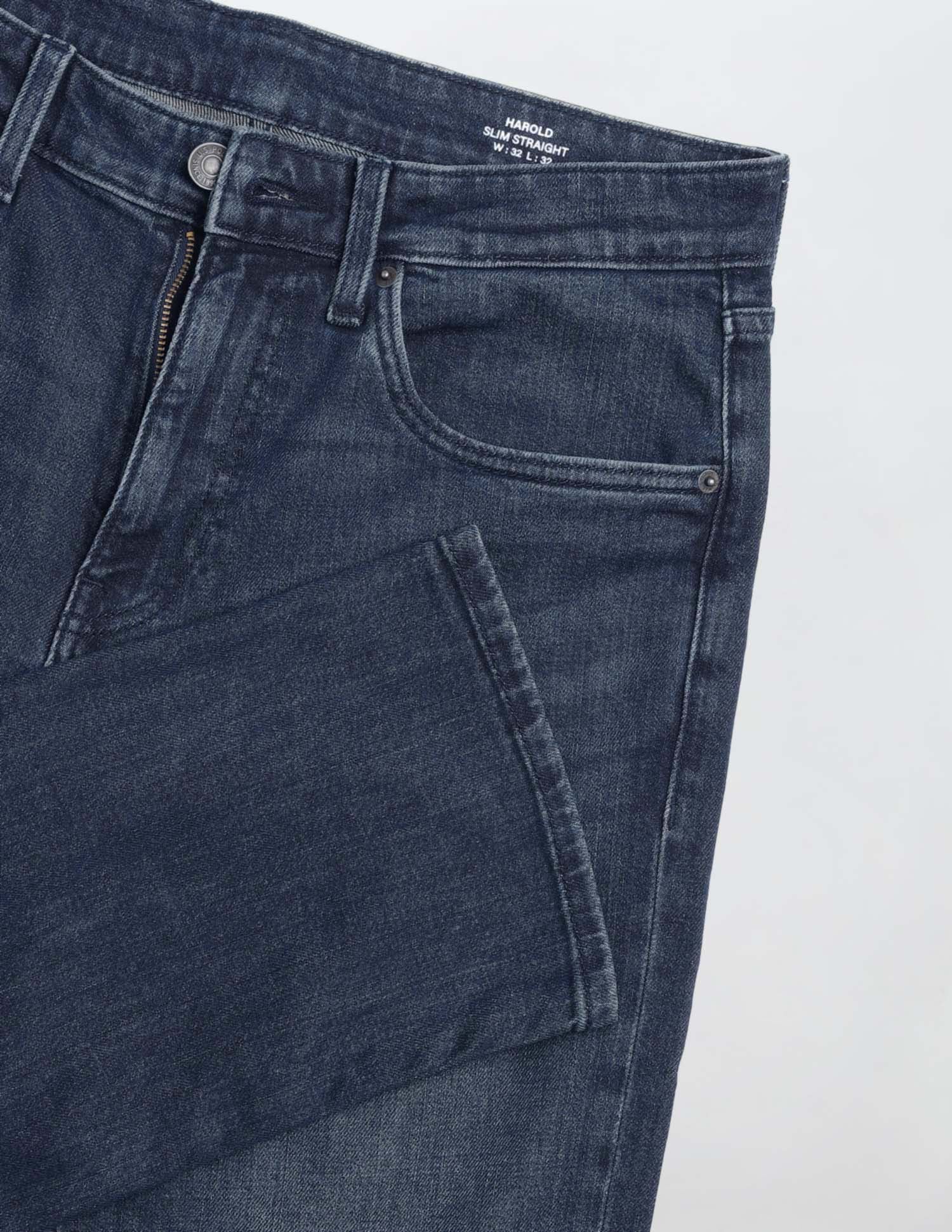 Harold Slim Straight Fit Blue Jeans - Image 2