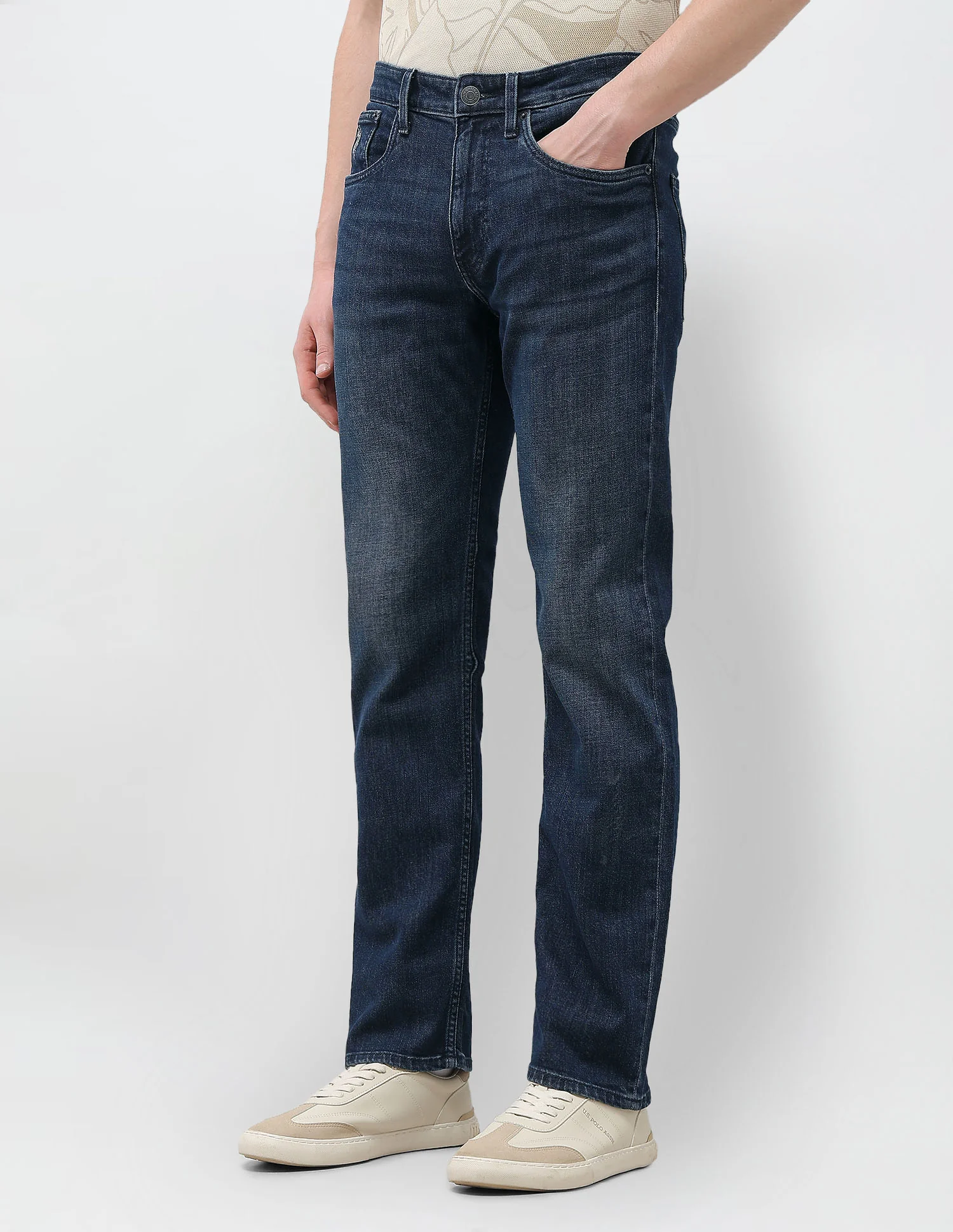 Harold Slim Straight Fit Blue Jeans - Image 4