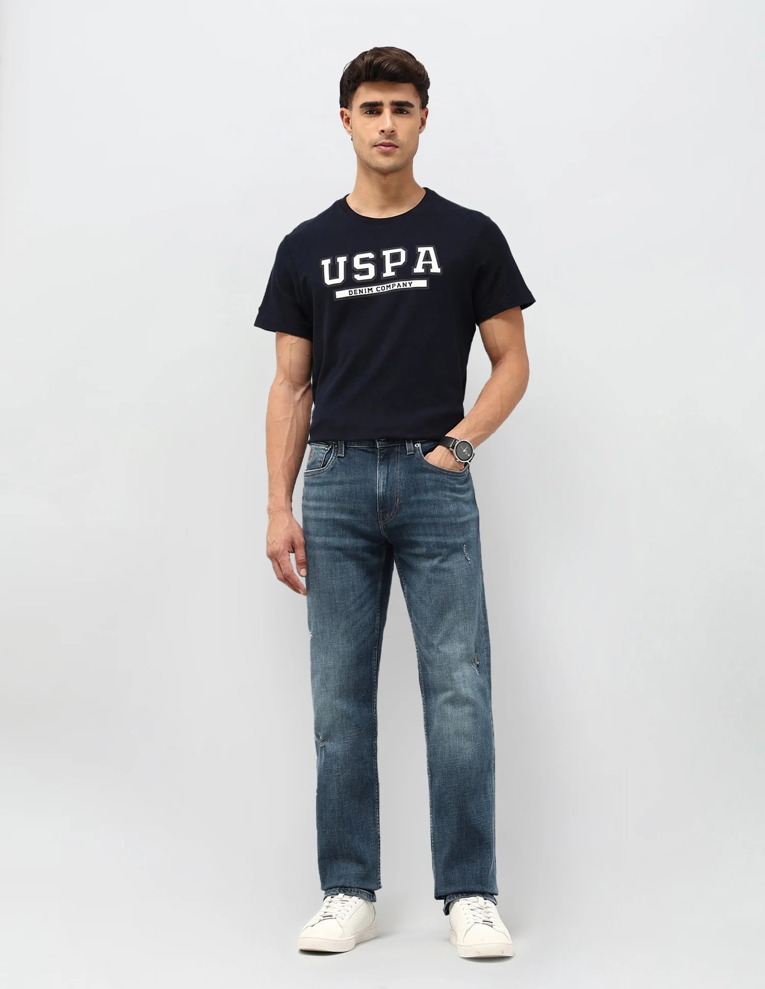 Harold Slim Straight Fit Blue Jeans - Image 3