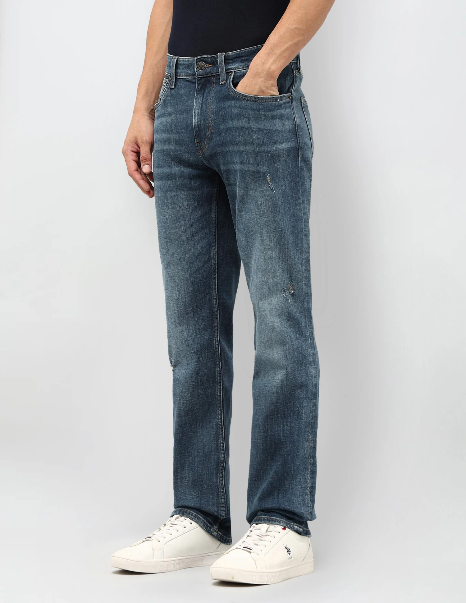 Harold Slim Straight Fit Blue Jeans - Image 4