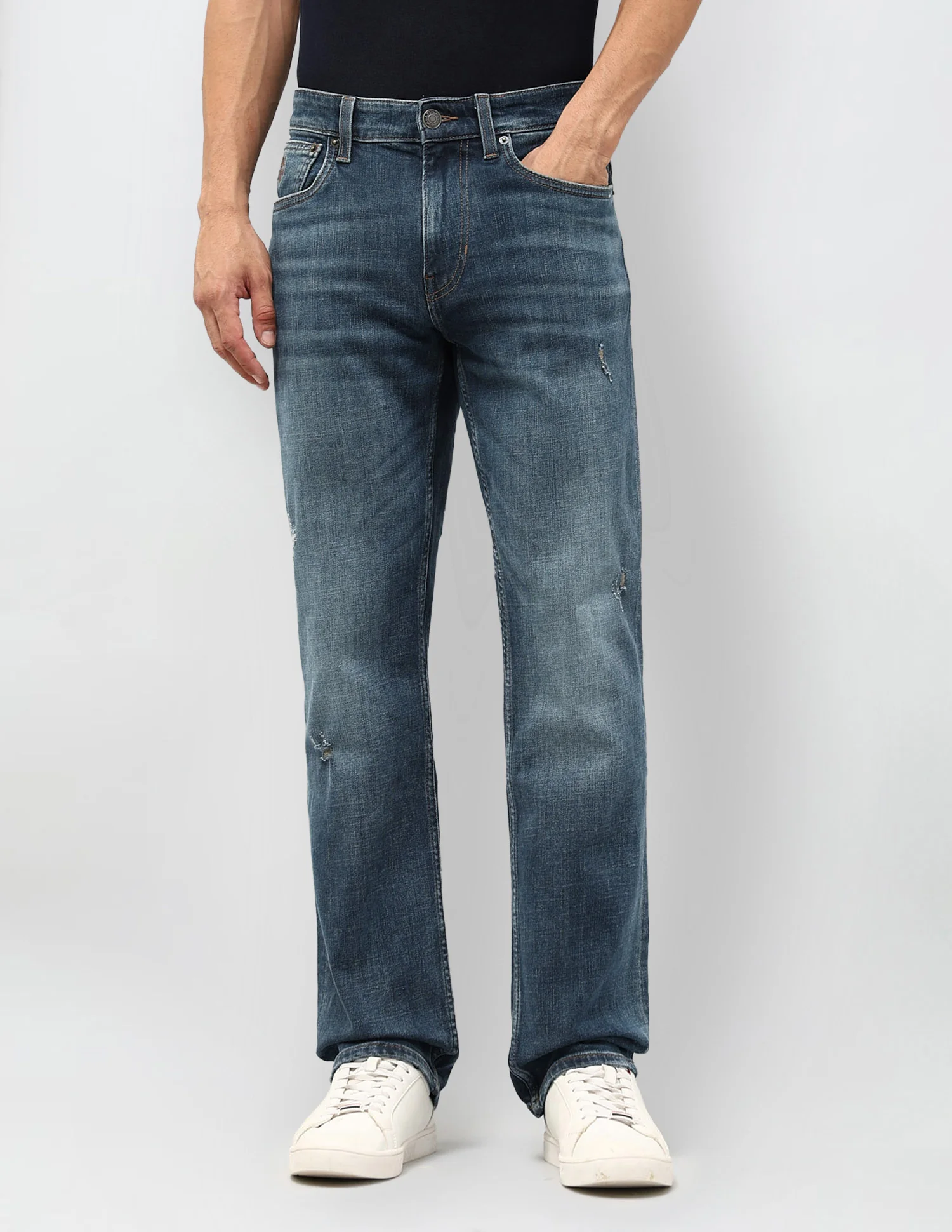 Harold Slim Straight Fit Blue Jeans - Image 6