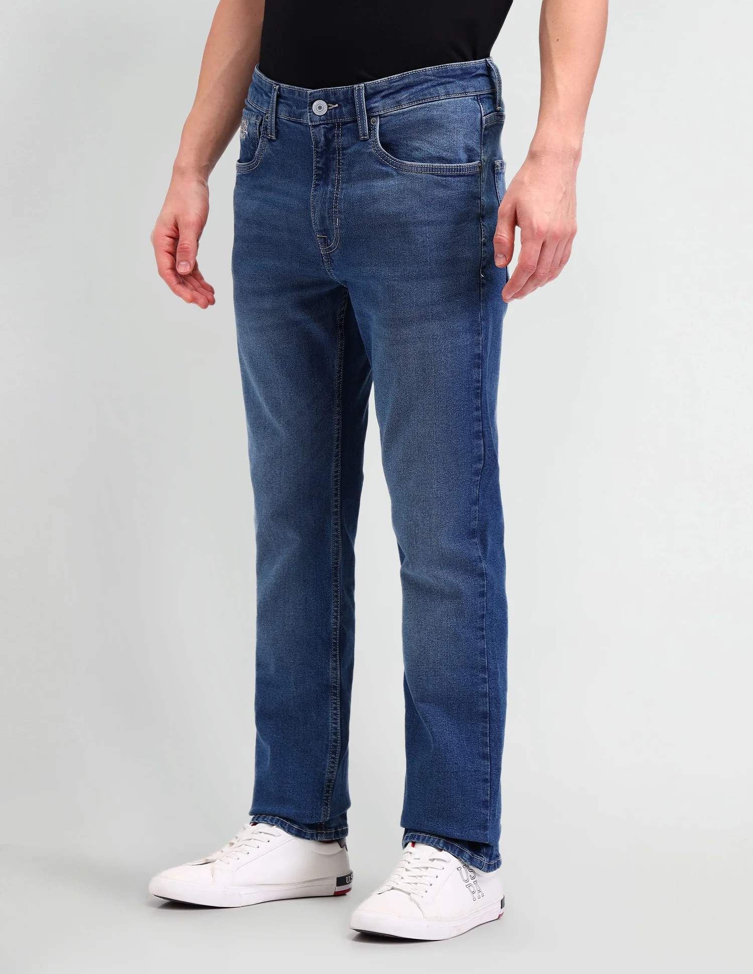 Harold Slim Straight Fit Blue Jeans - Image 4