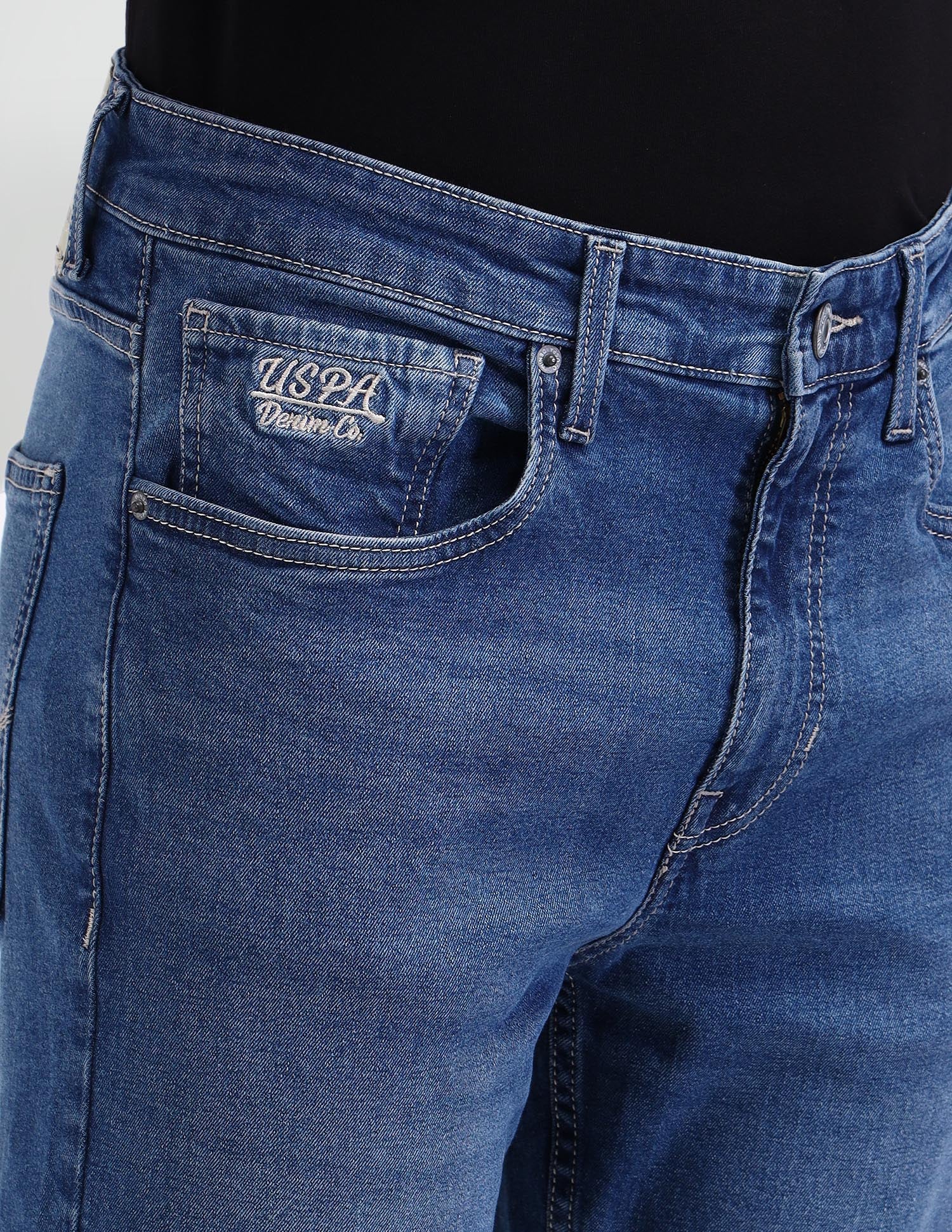 Harold Slim Straight Fit Blue Jeans - Image 7