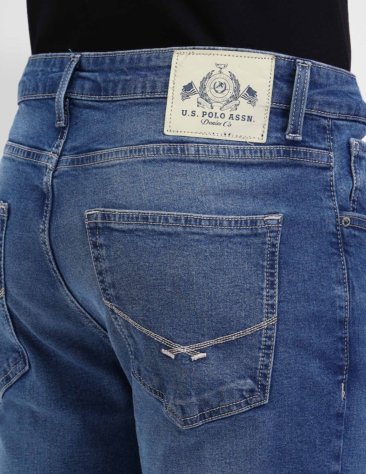 Harold Slim Straight Fit Blue Jeans - Image 8