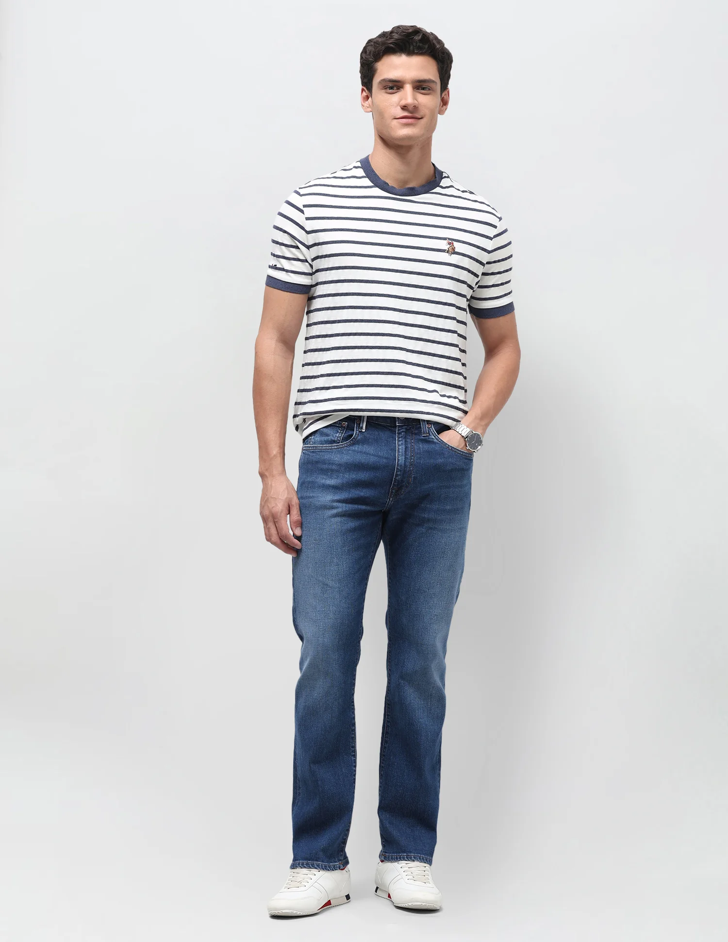 Harold Slim Straight Fit Blue Jeans - Image 3