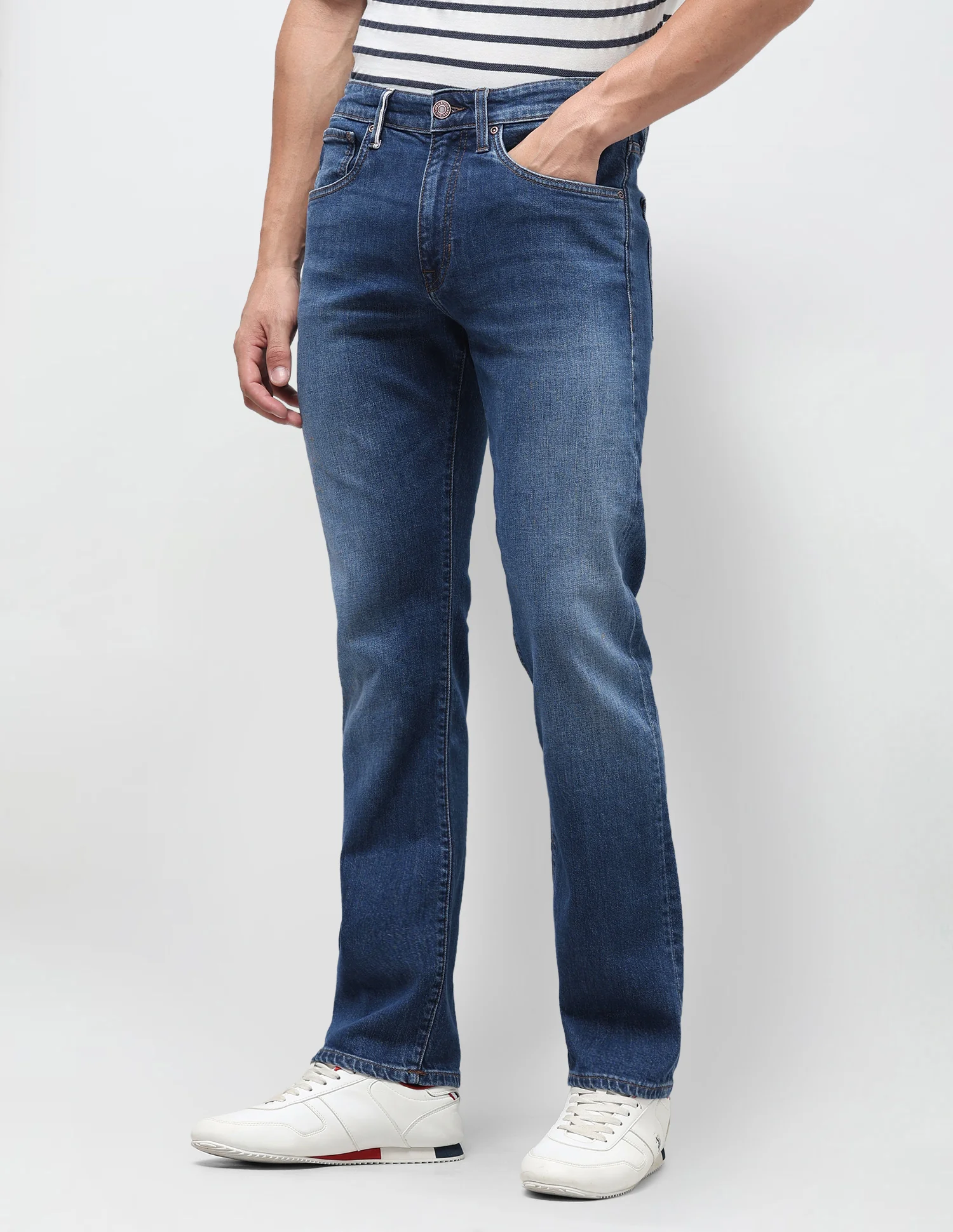 Harold Slim Straight Fit Blue Jeans - Image 4