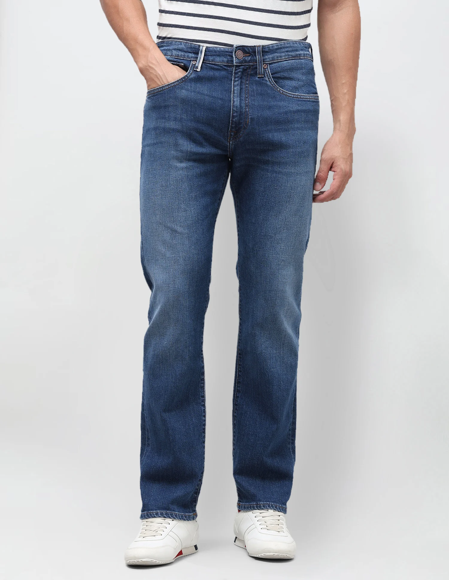 Harold Slim Straight Fit Blue Jeans - Image 6