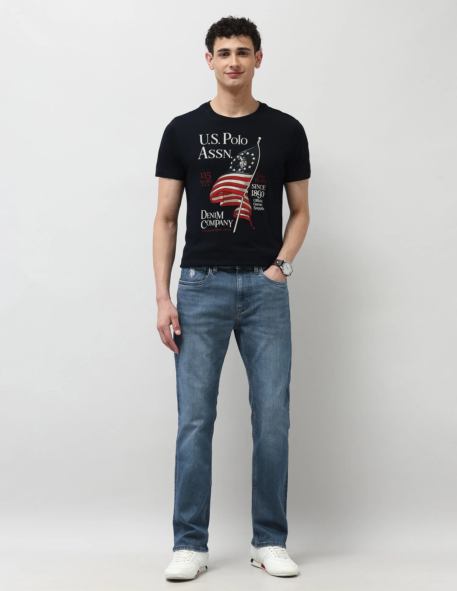 Harold Slim Straight Fit Blue Jeans - Image 3