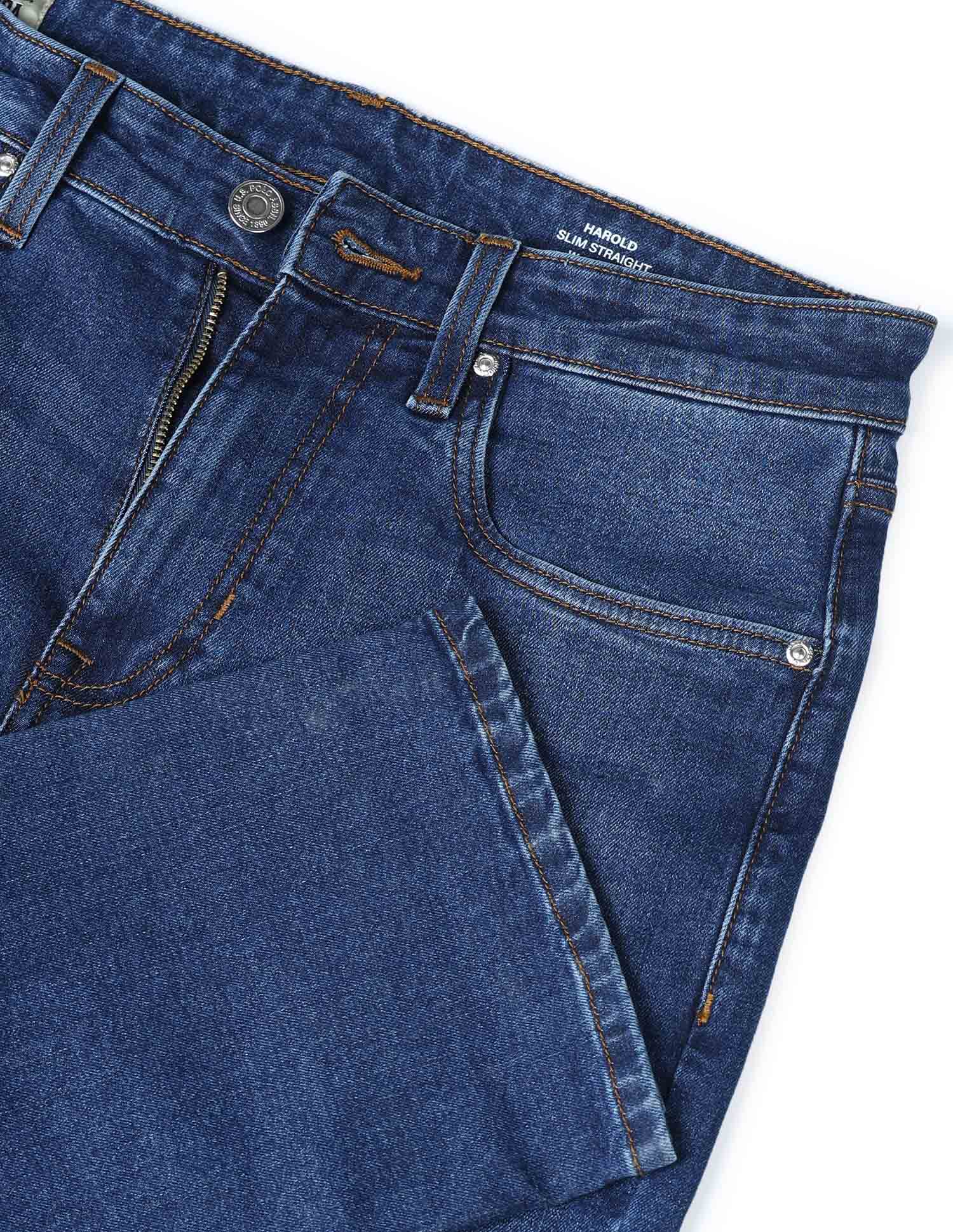 Harold Slim Straight Fit Blue Jeans - Image 2