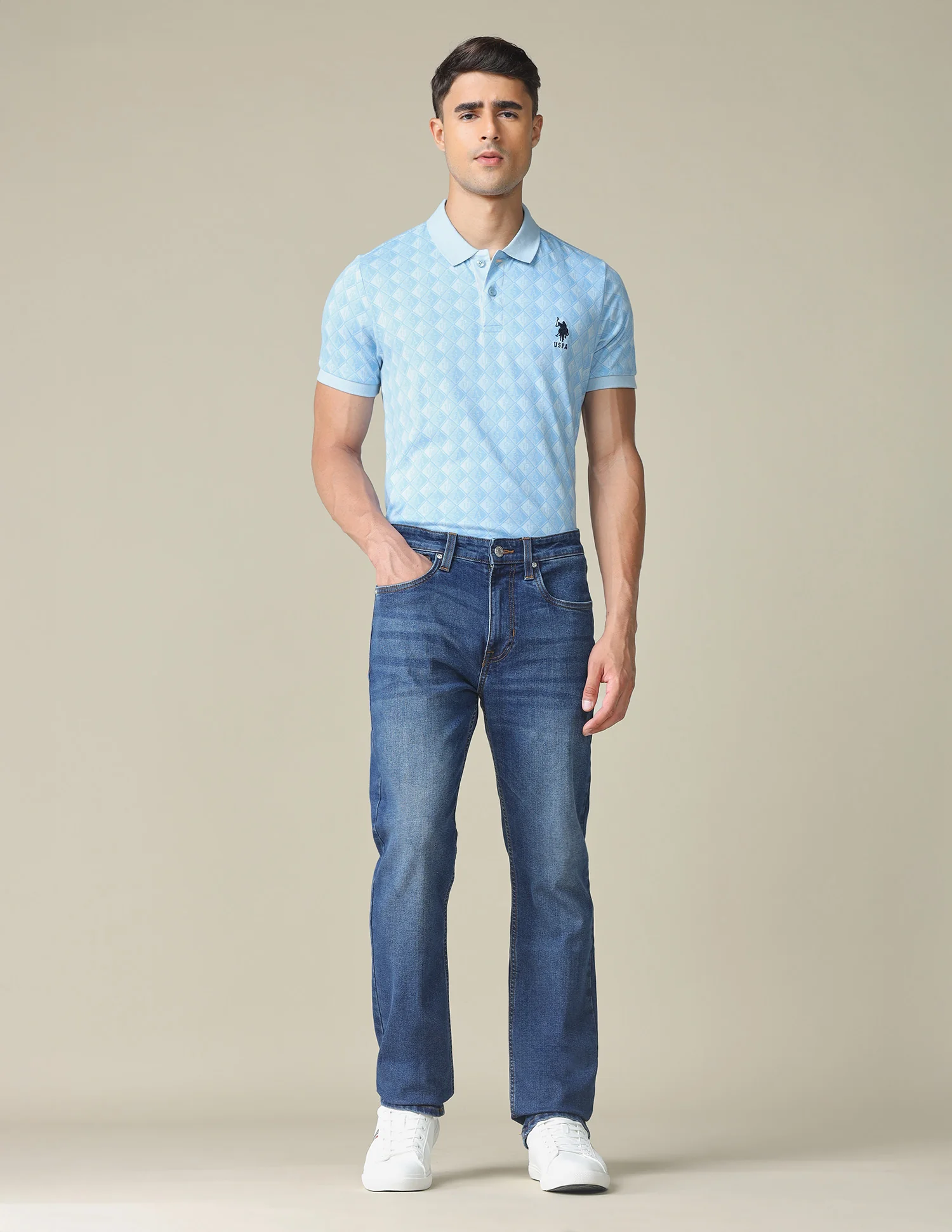 Harold Slim Straight Fit Blue Jeans - Image 3