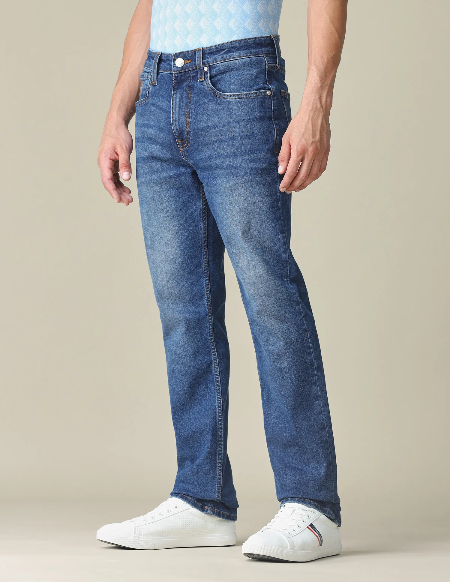Harold Slim Straight Fit Blue Jeans - Image 4