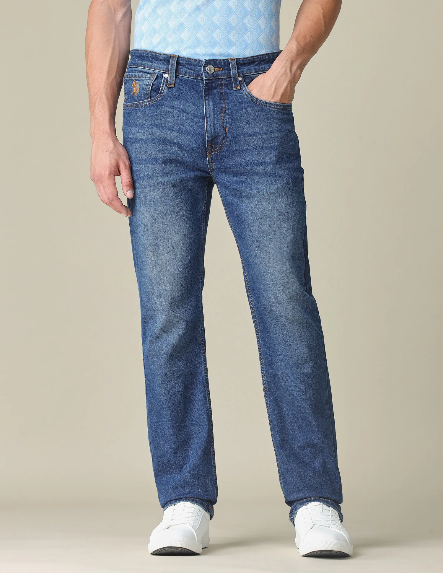 Harold Slim Straight Fit Blue Jeans - Image 6